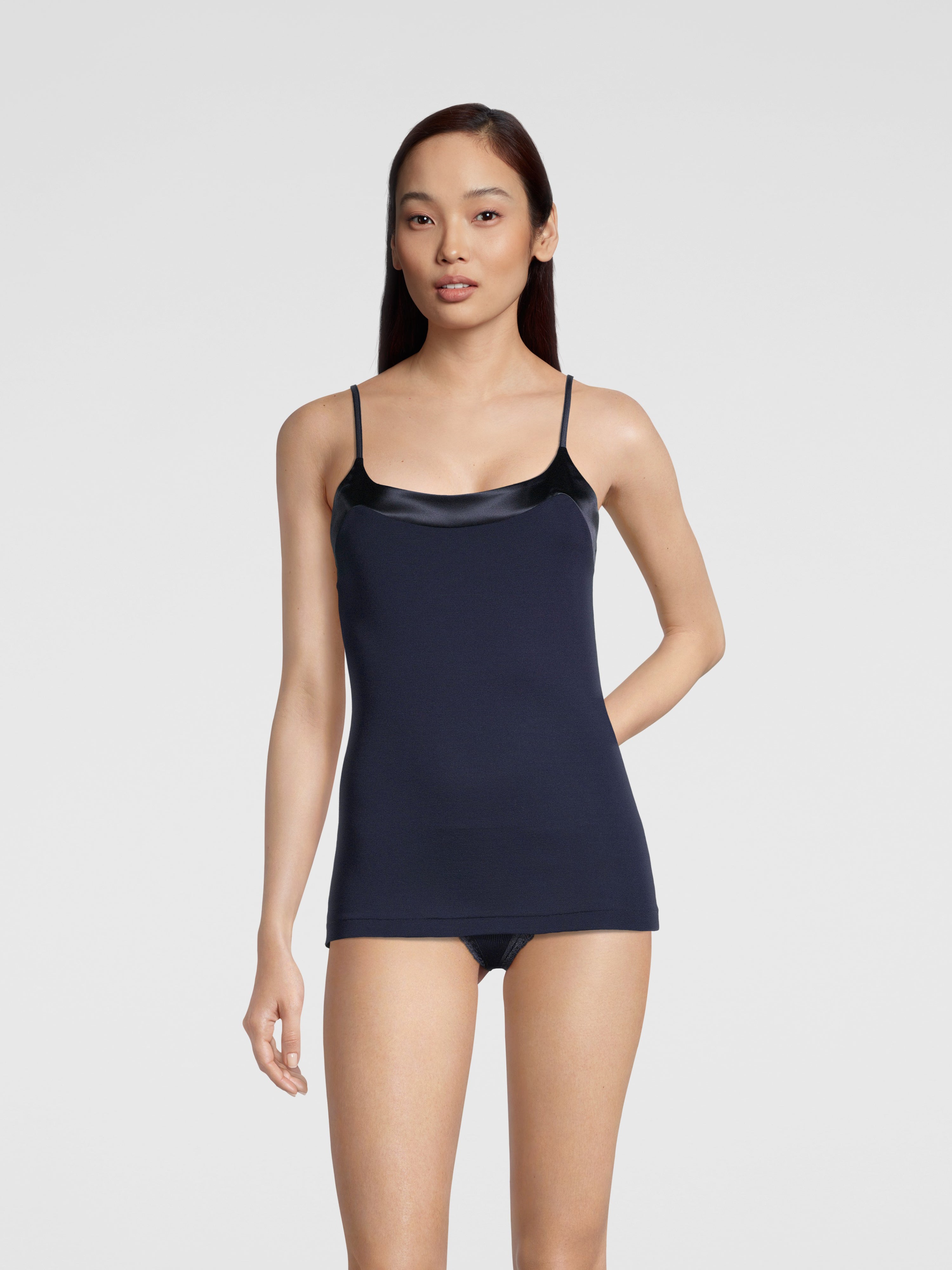 Filoscozia Spaghetti Top with Satin Edging 16124