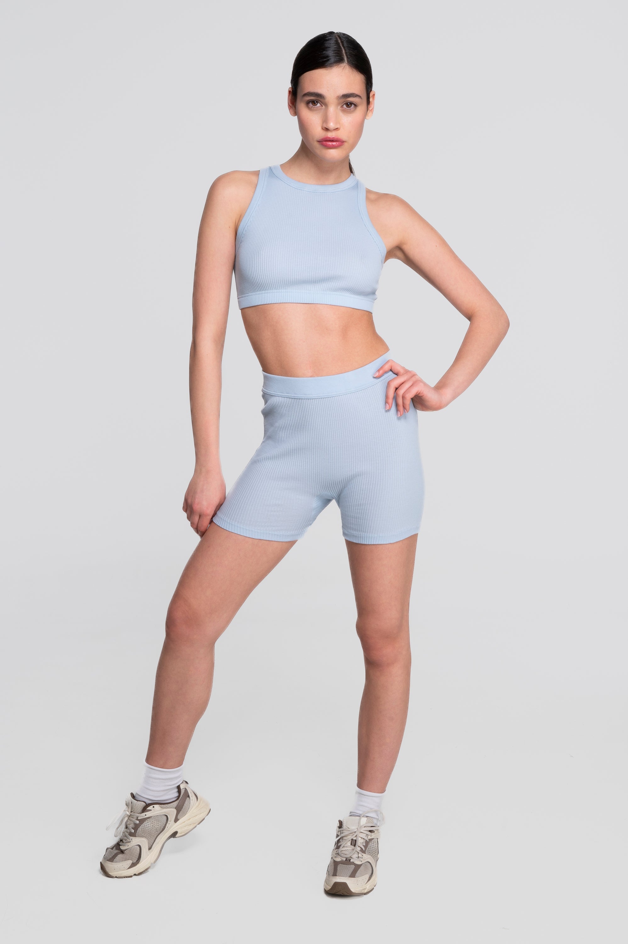 Cotton halterneck crop top 7168