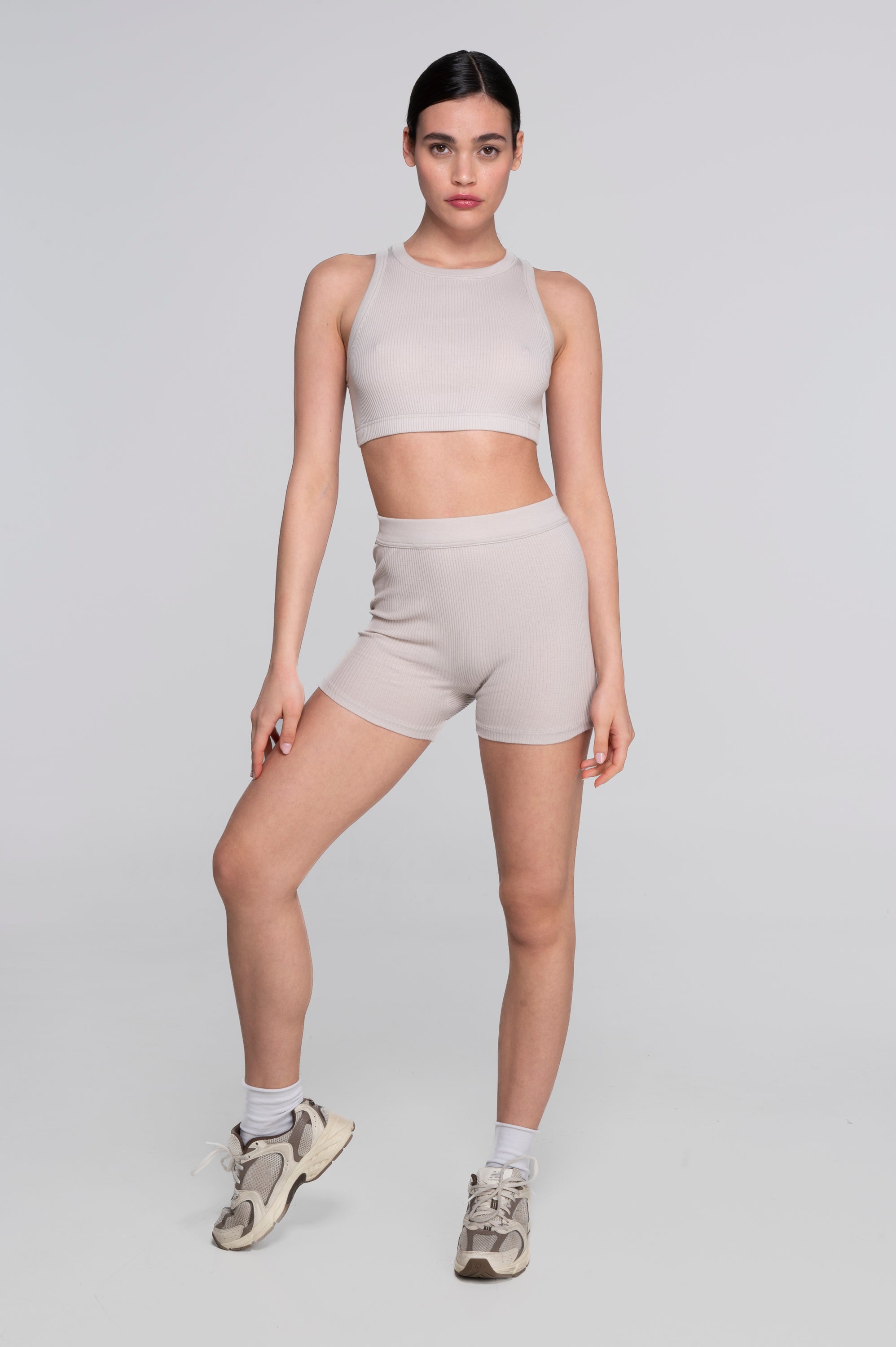 Cotton halterneck crop top 7168