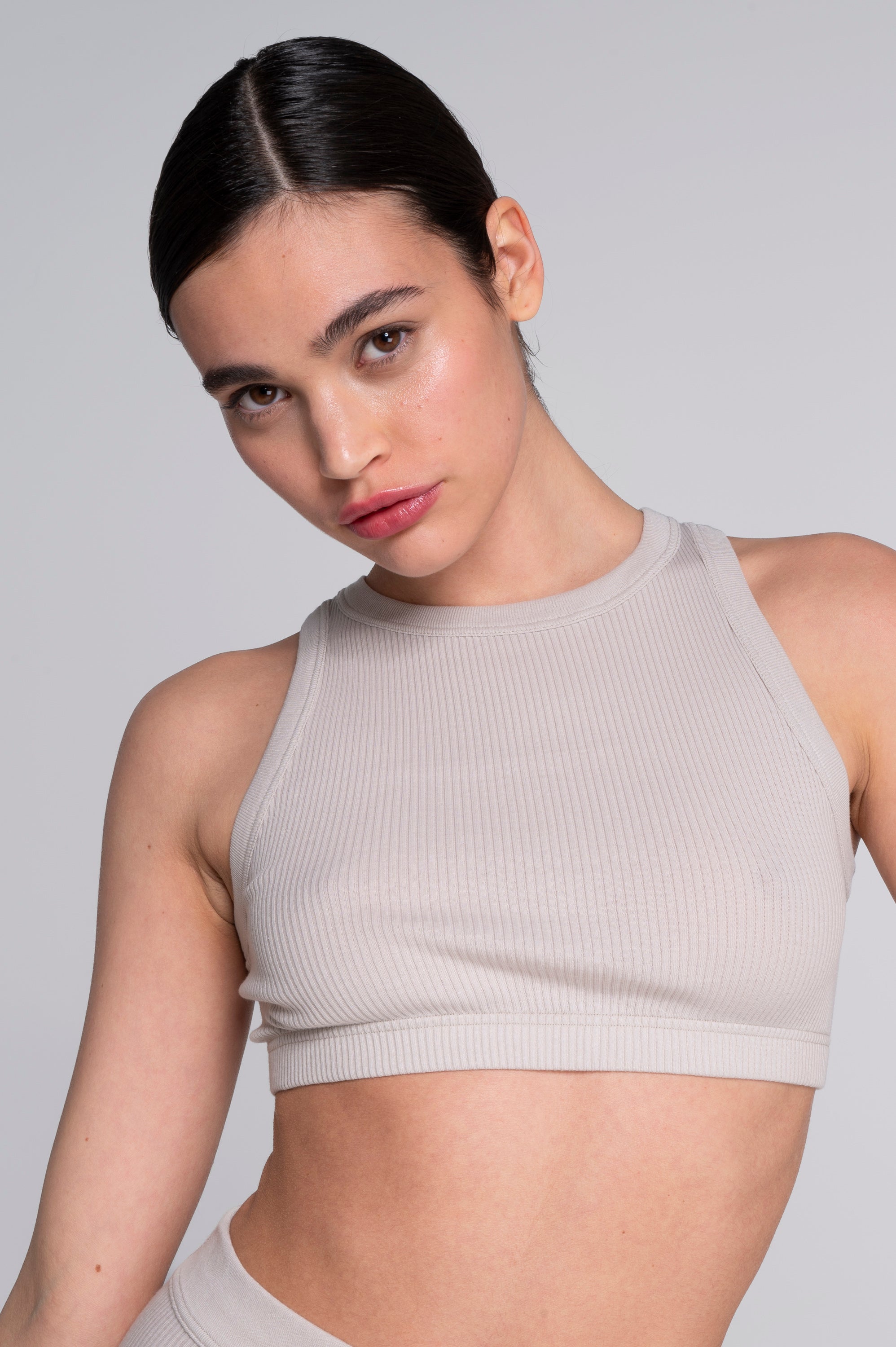 Cotton halterneck crop top 7168