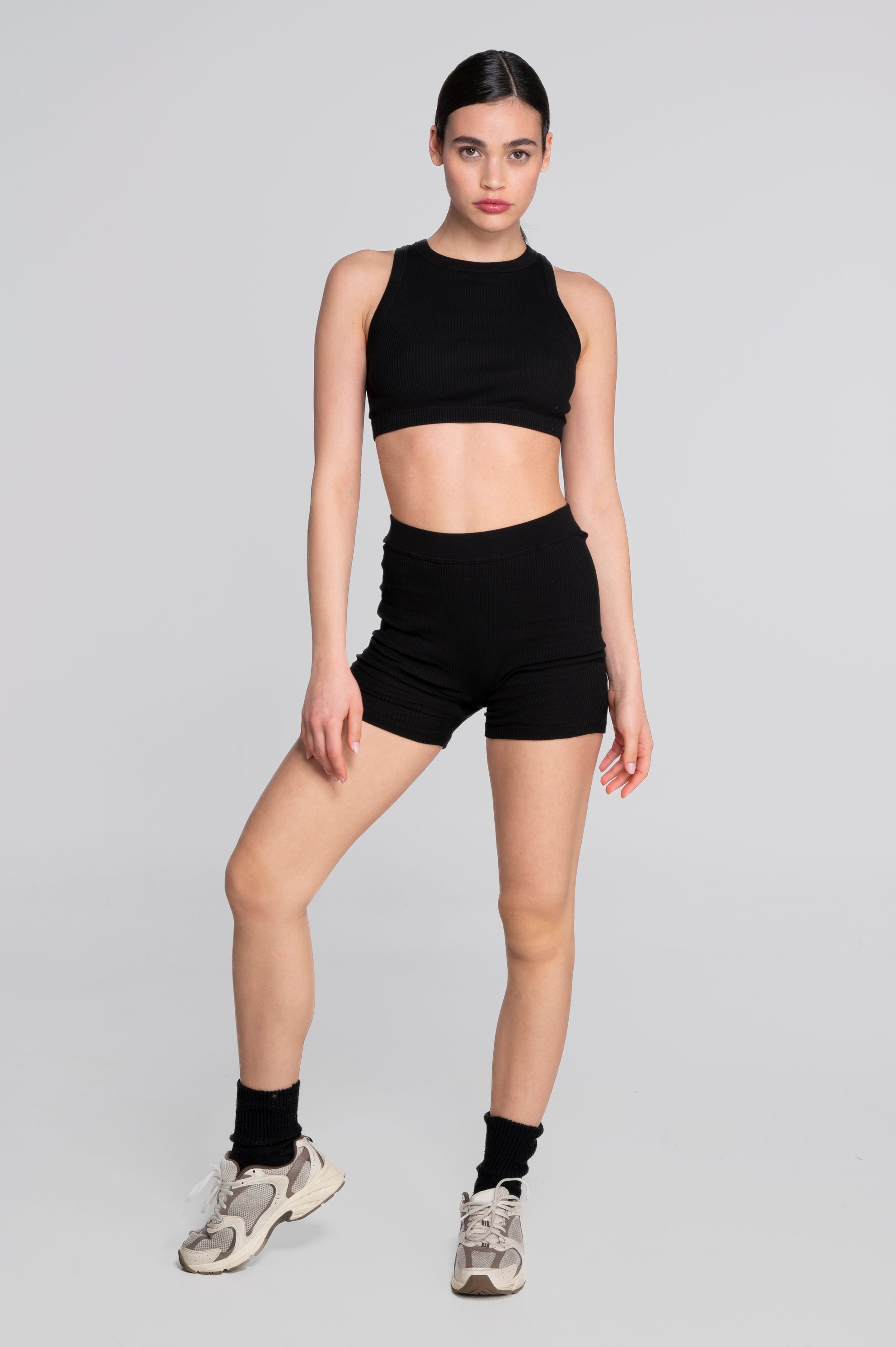 Cotton halterneck crop top 7168