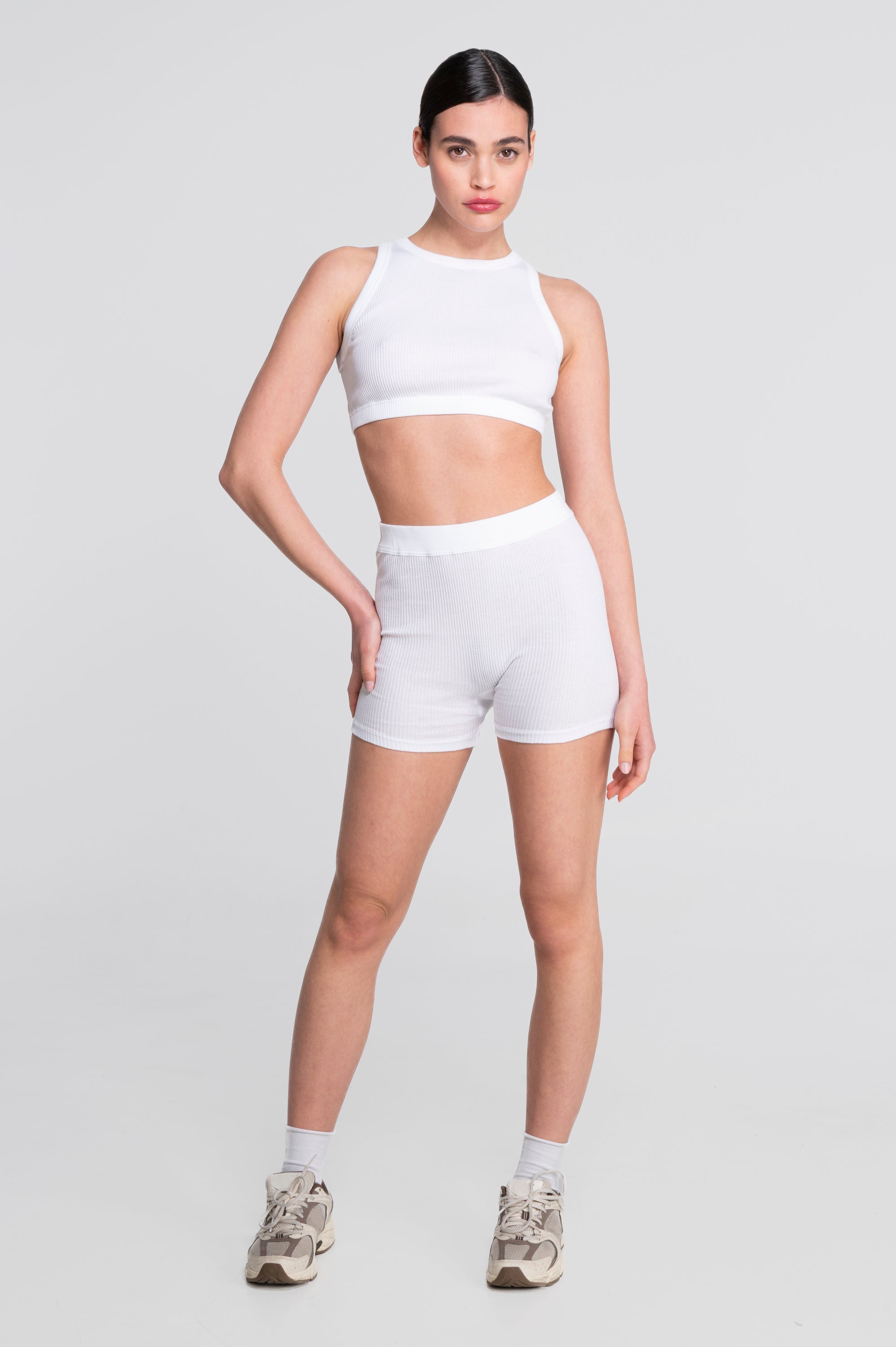 Cotton halterneck crop top 7168