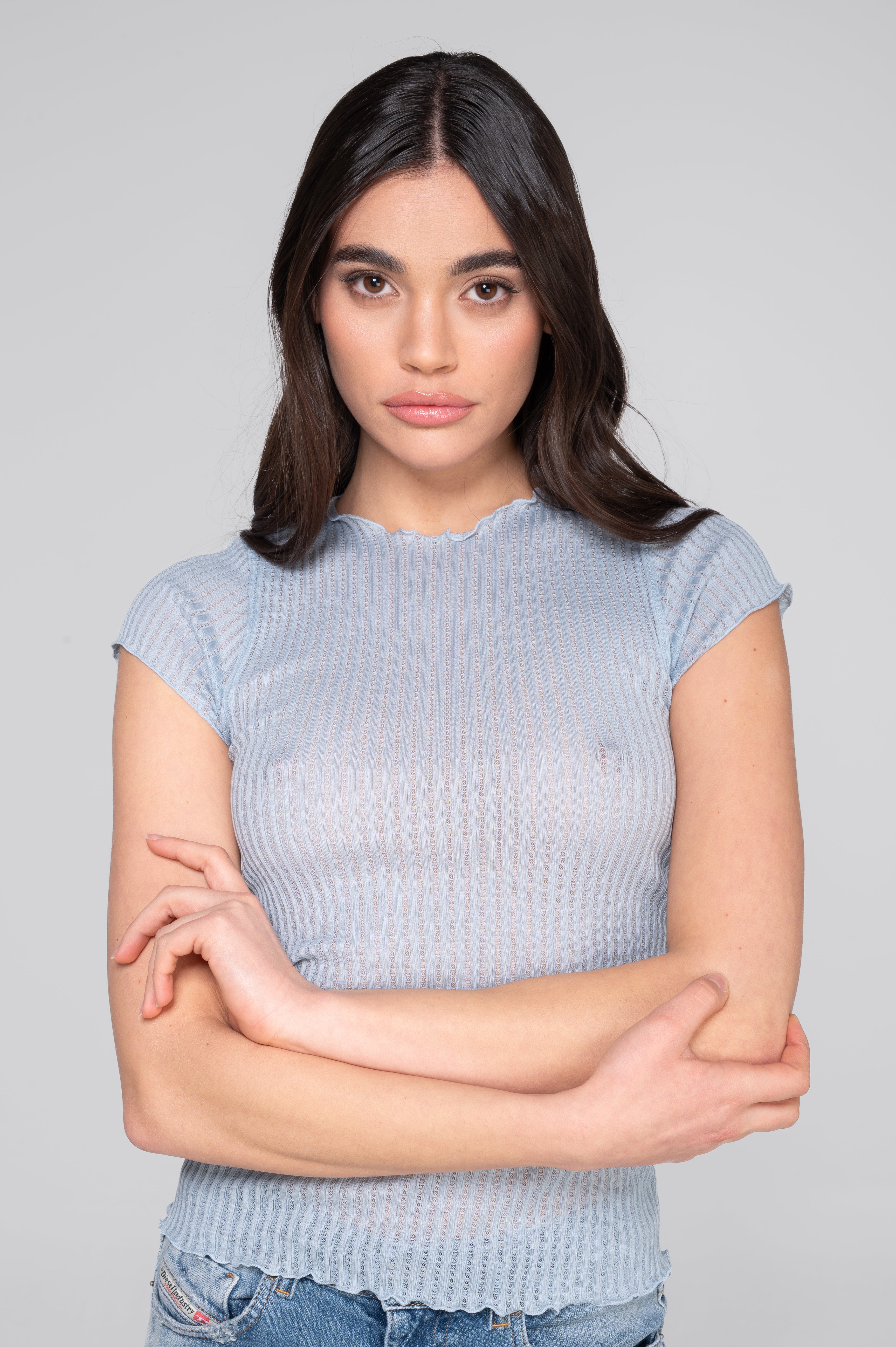 Short sleeves top in ajouré Filoscozia 3117