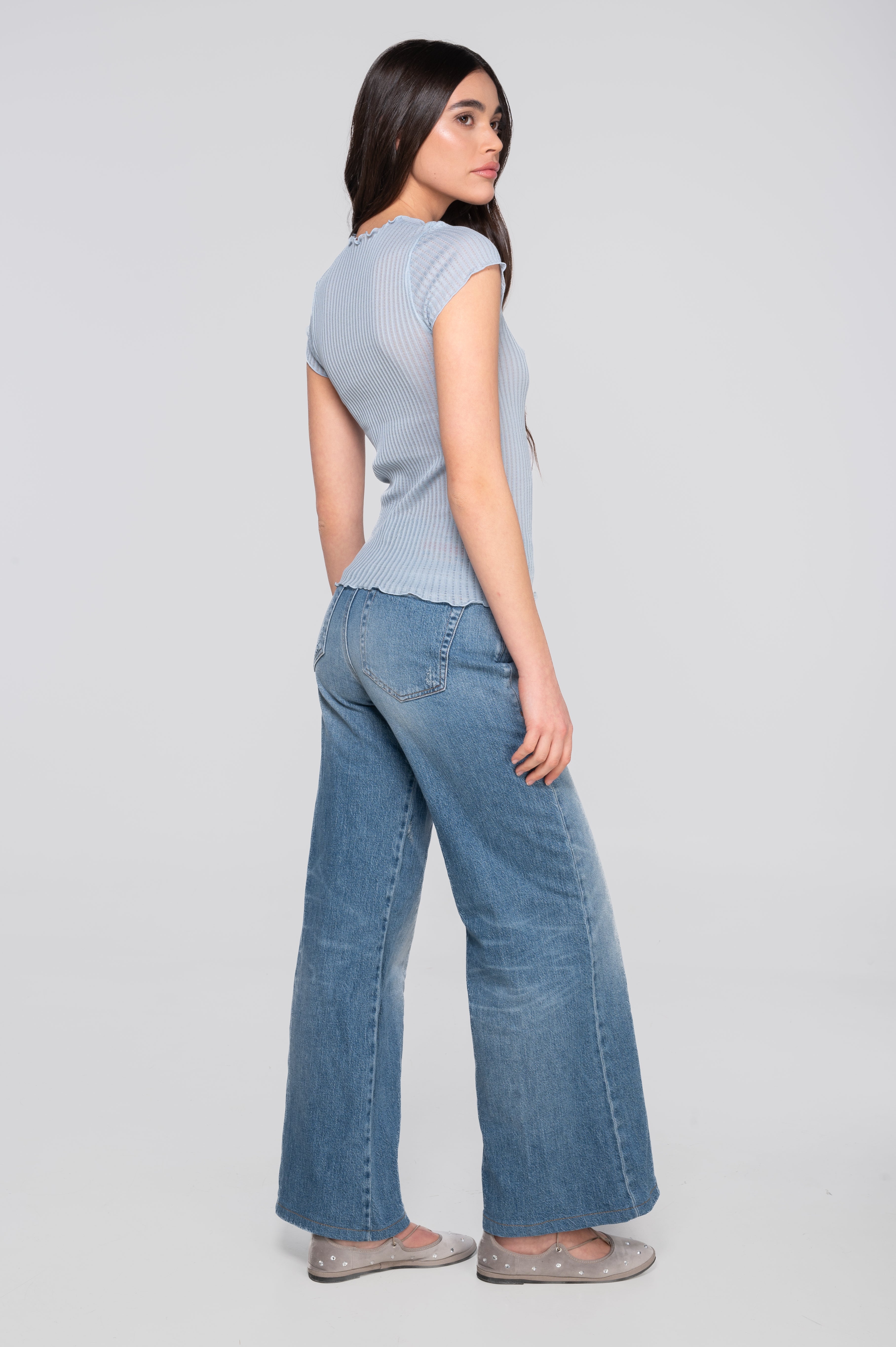Short sleeves top in ajouré Filoscozia 3117