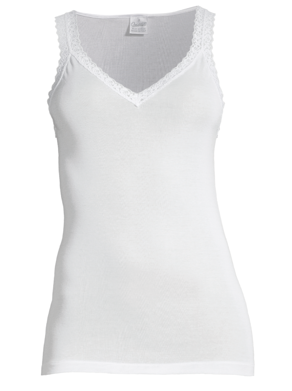Filoscozia® Tank Top with leavers lace 314 - Oscalito