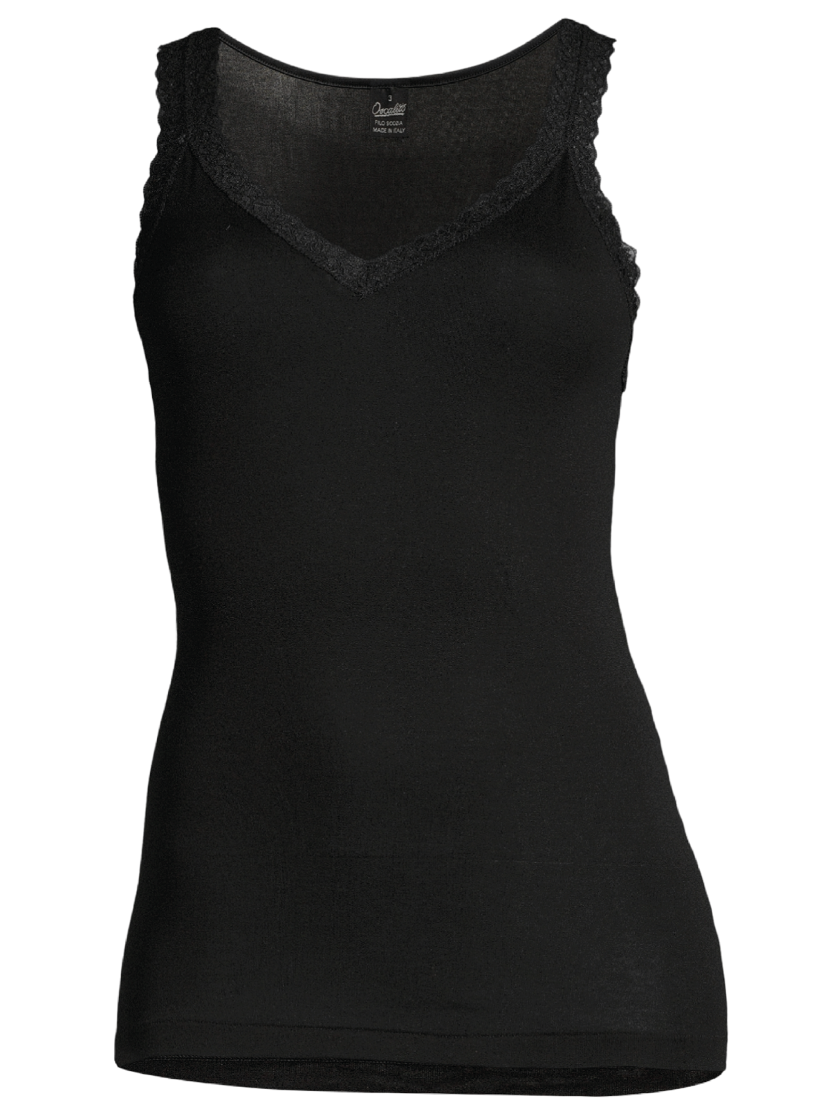 Filoscozia® Tank Top with leavers lace 314 - Oscalito