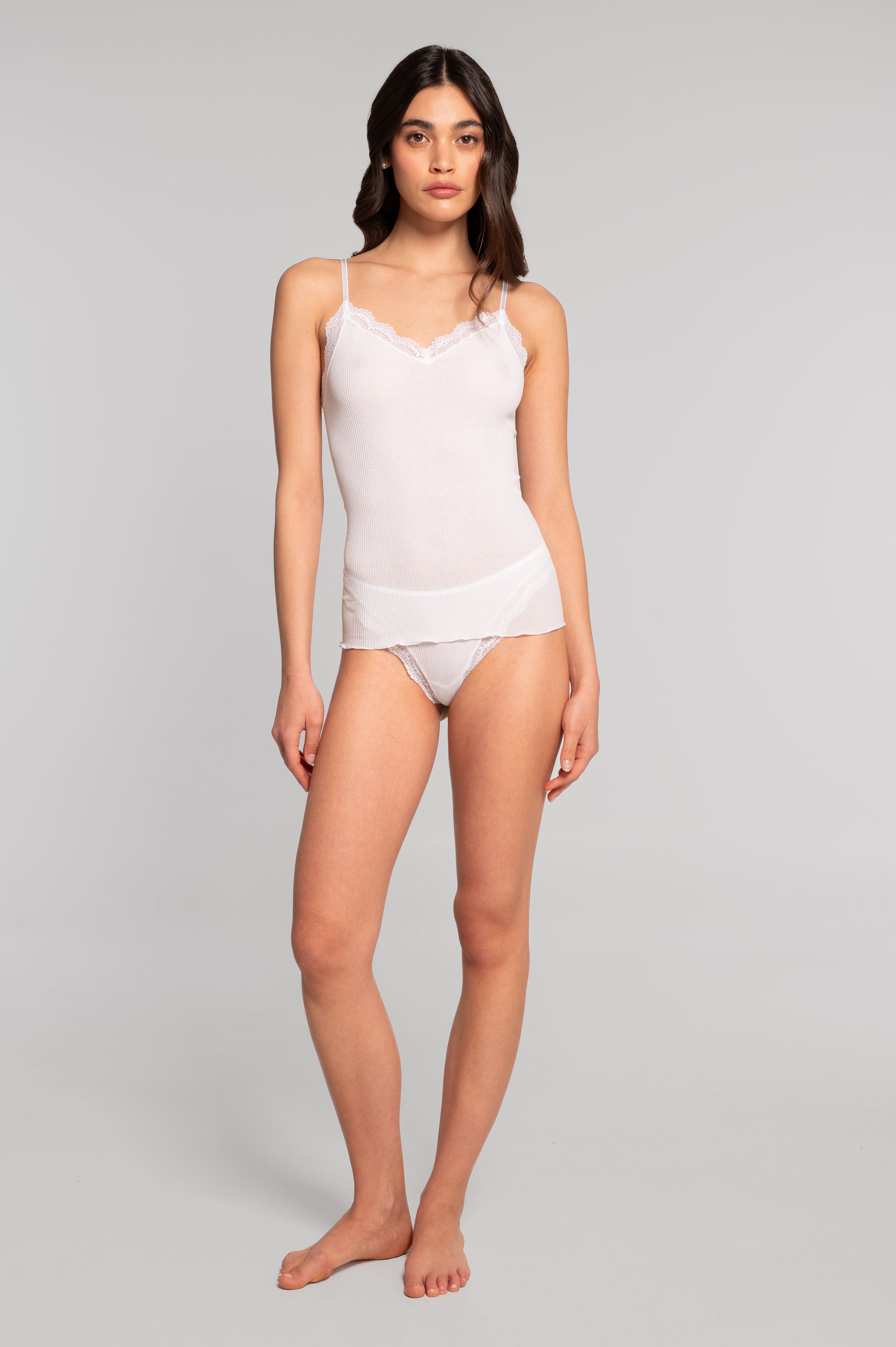 Filoscozia cotton and Leavers lace camisole top 3160