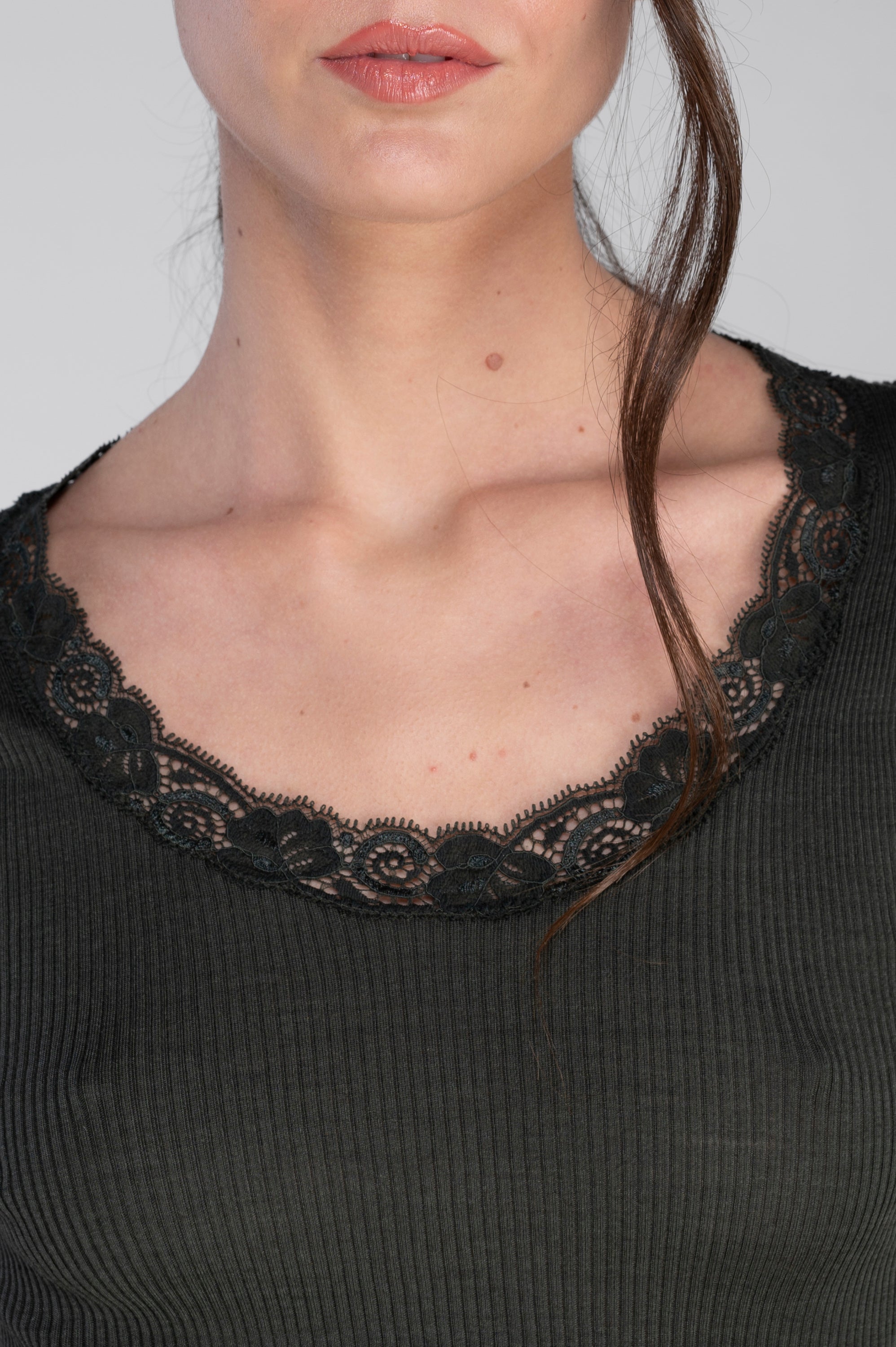 Wool and silk round neck T-Shirt 3414