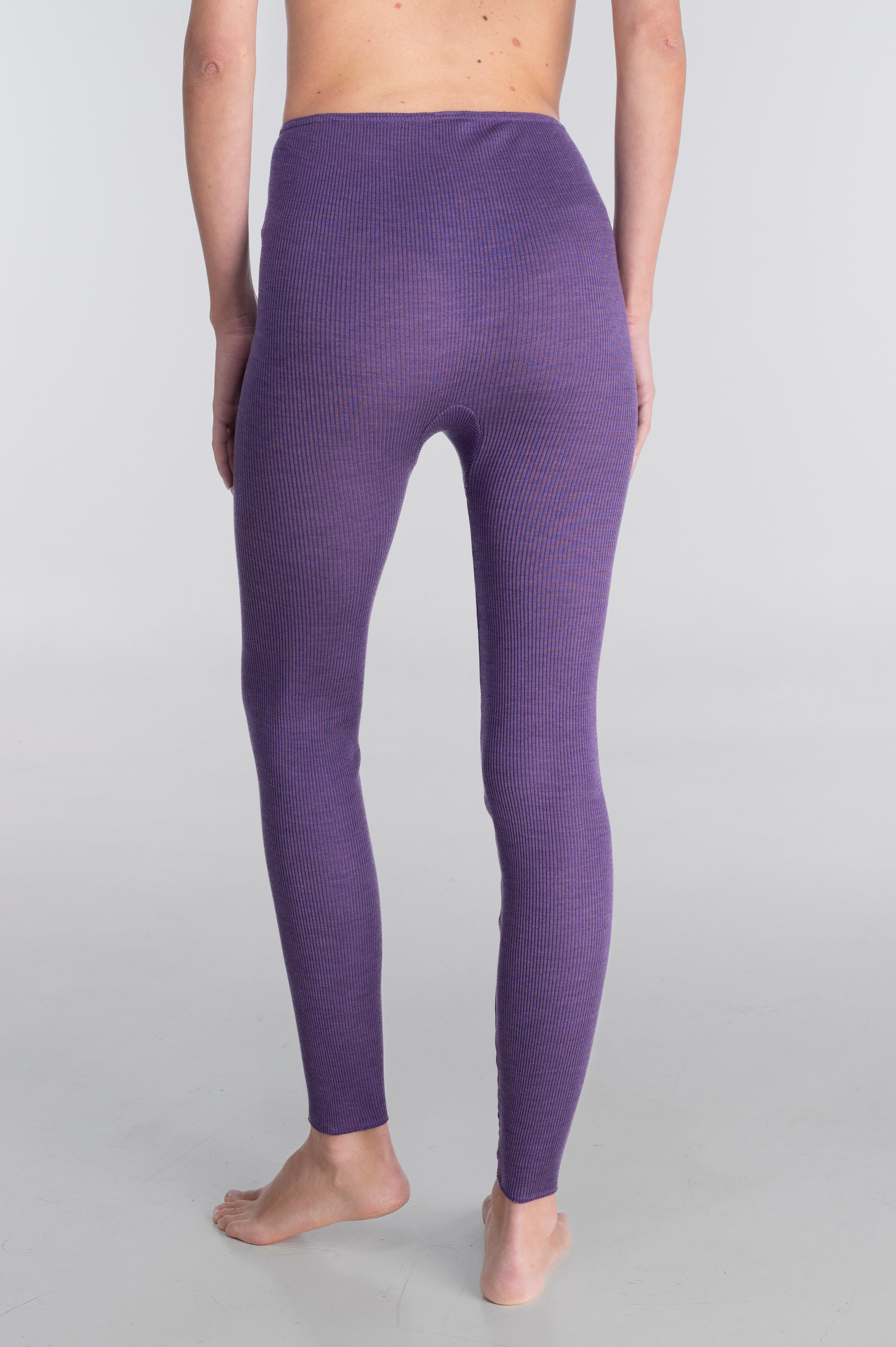 Wool and silk tubolar ribbed leggings 3449