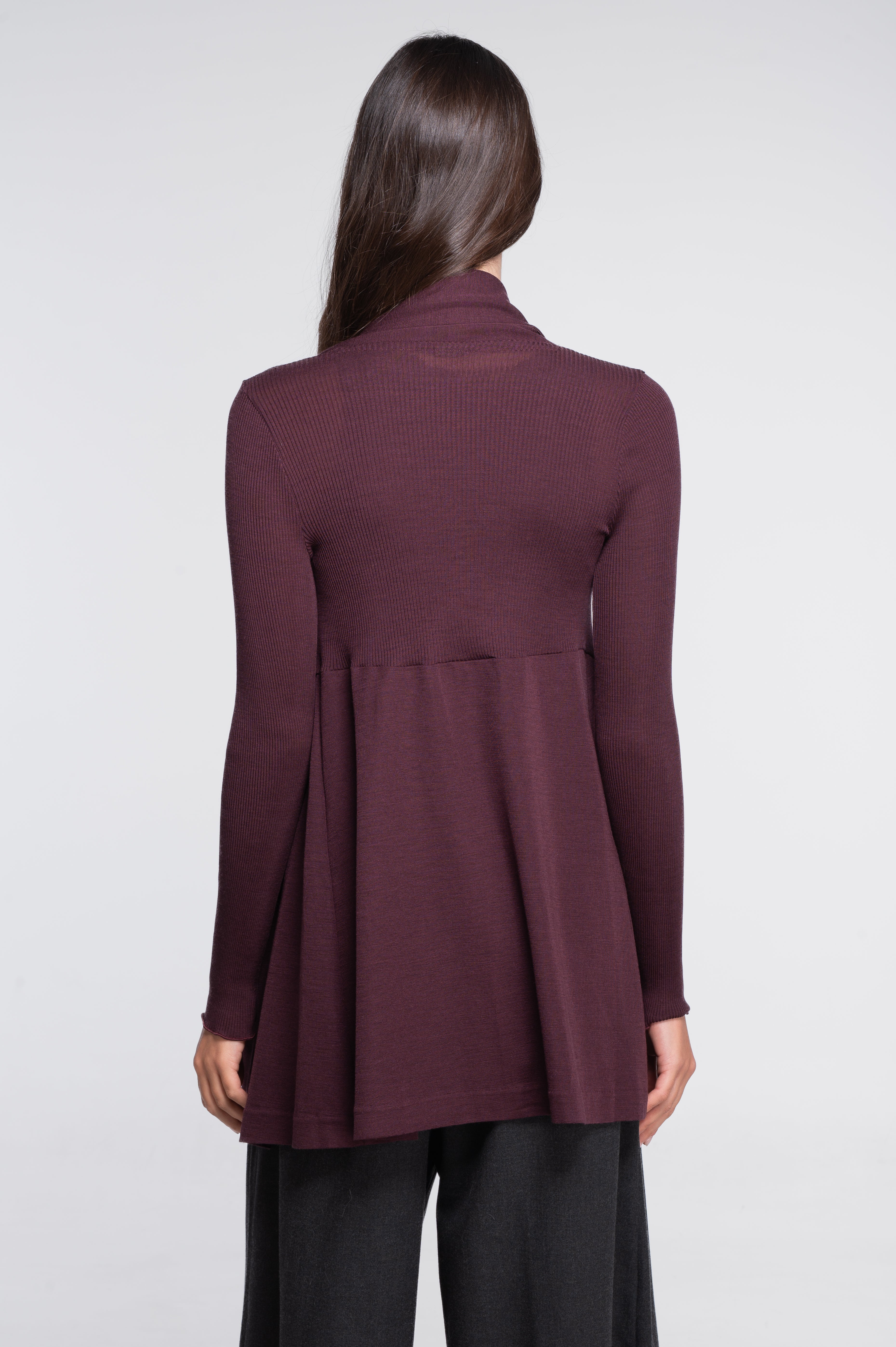 Wool and silk long sleeves cardigan 3463