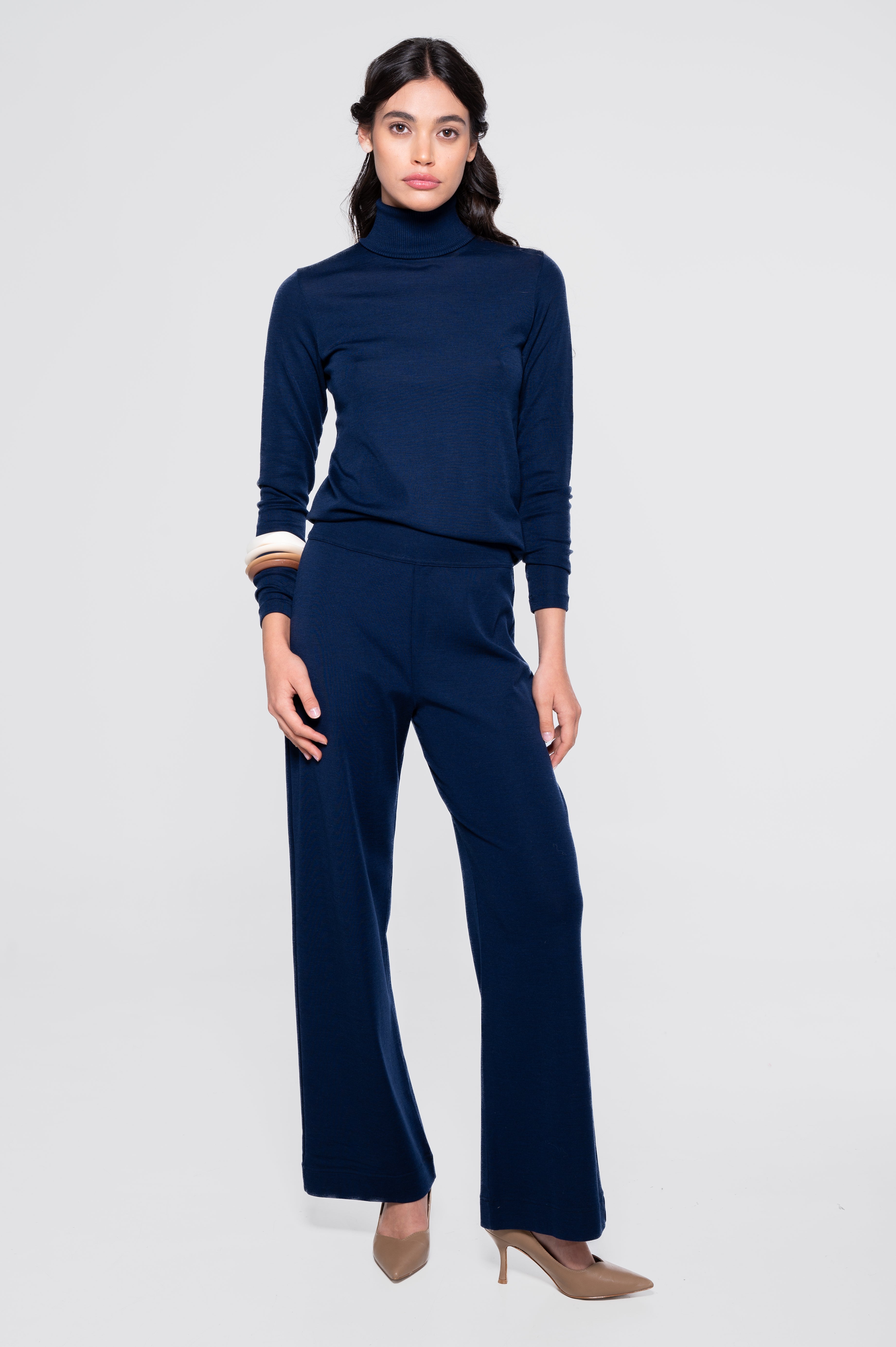 Wide-leg wool and silk trousers 5681