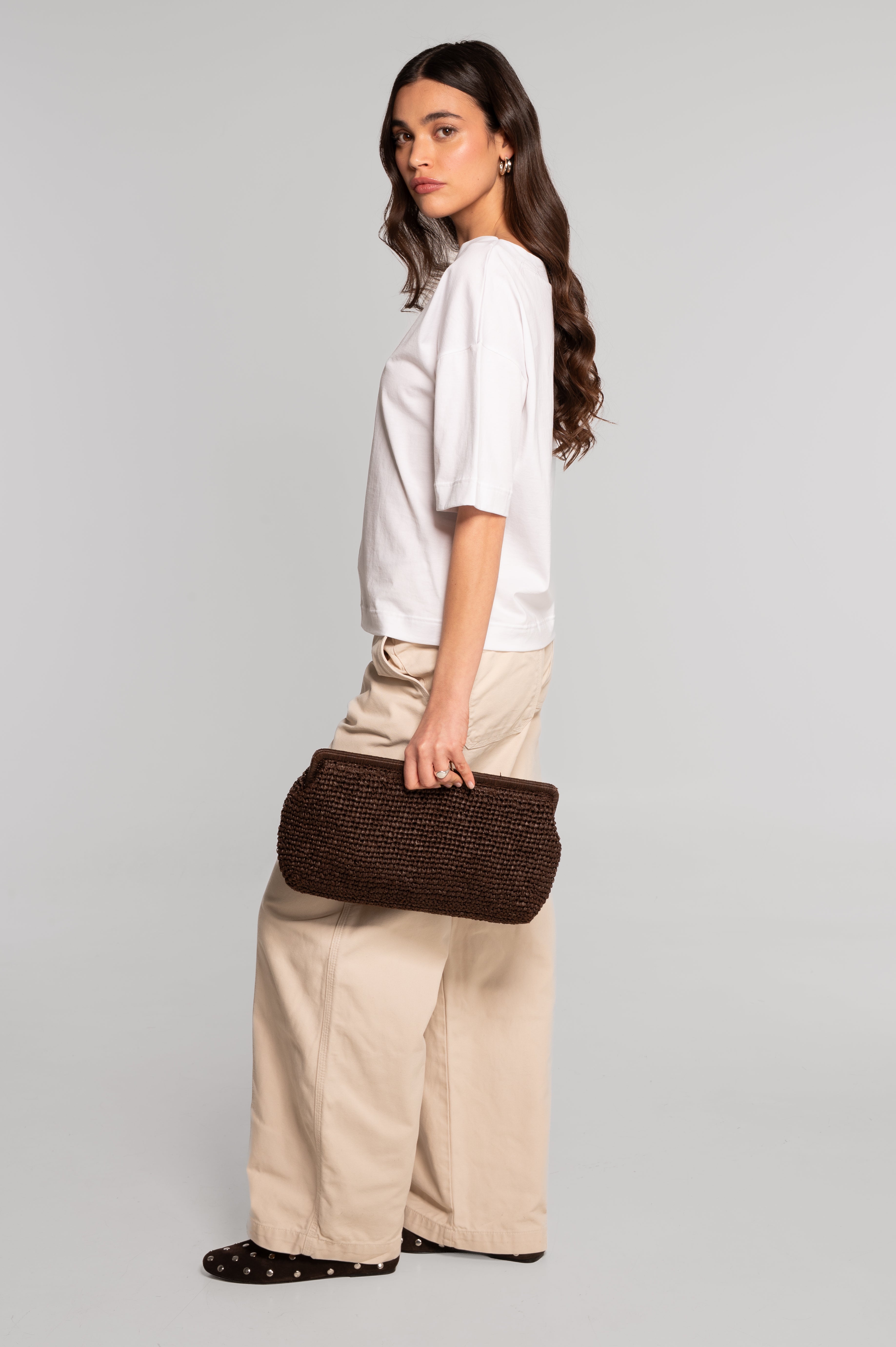 Boat neck T-shirt in jersey cotton 412