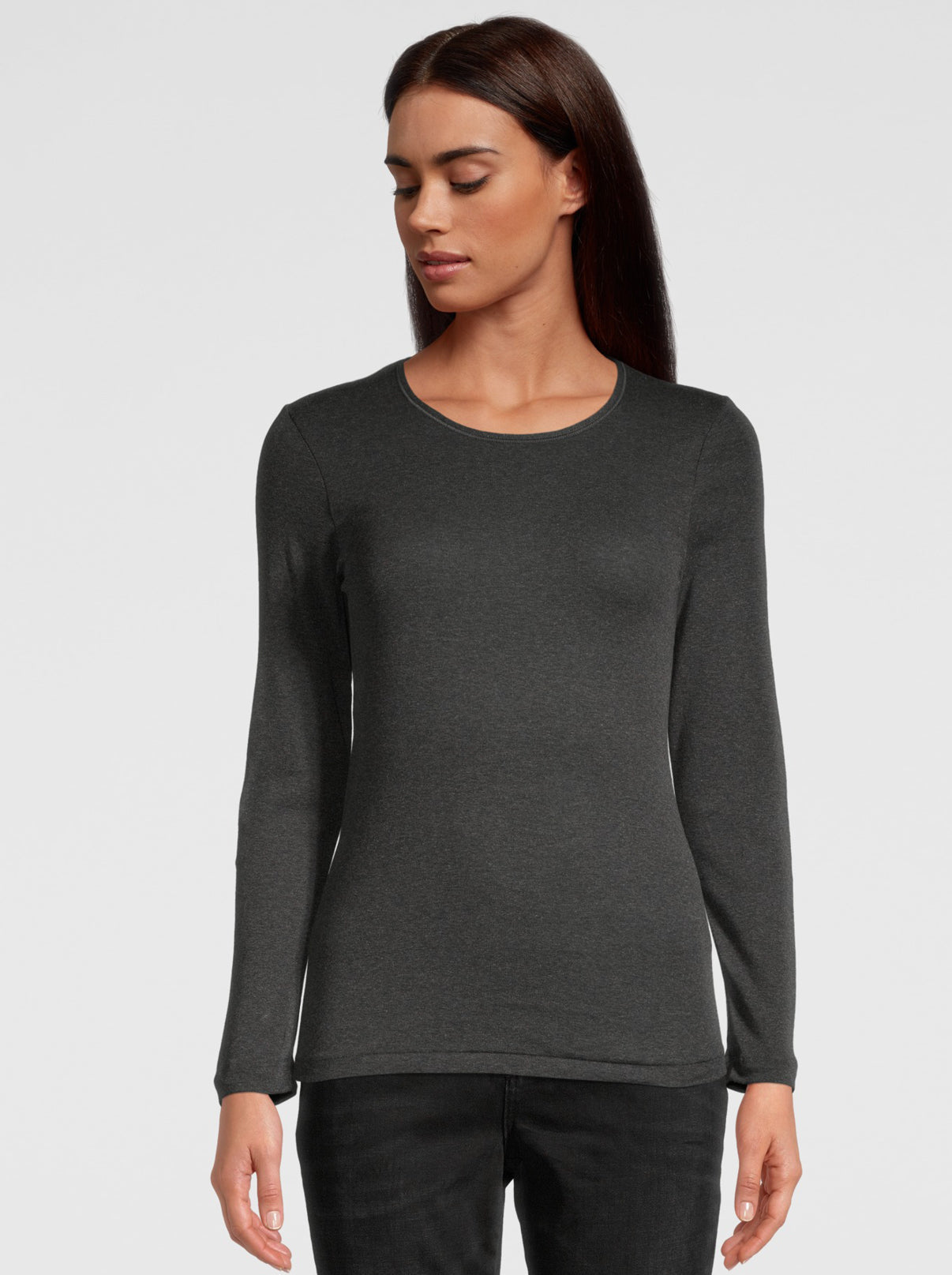 Front Woman Dark Grey Cotton Shirt