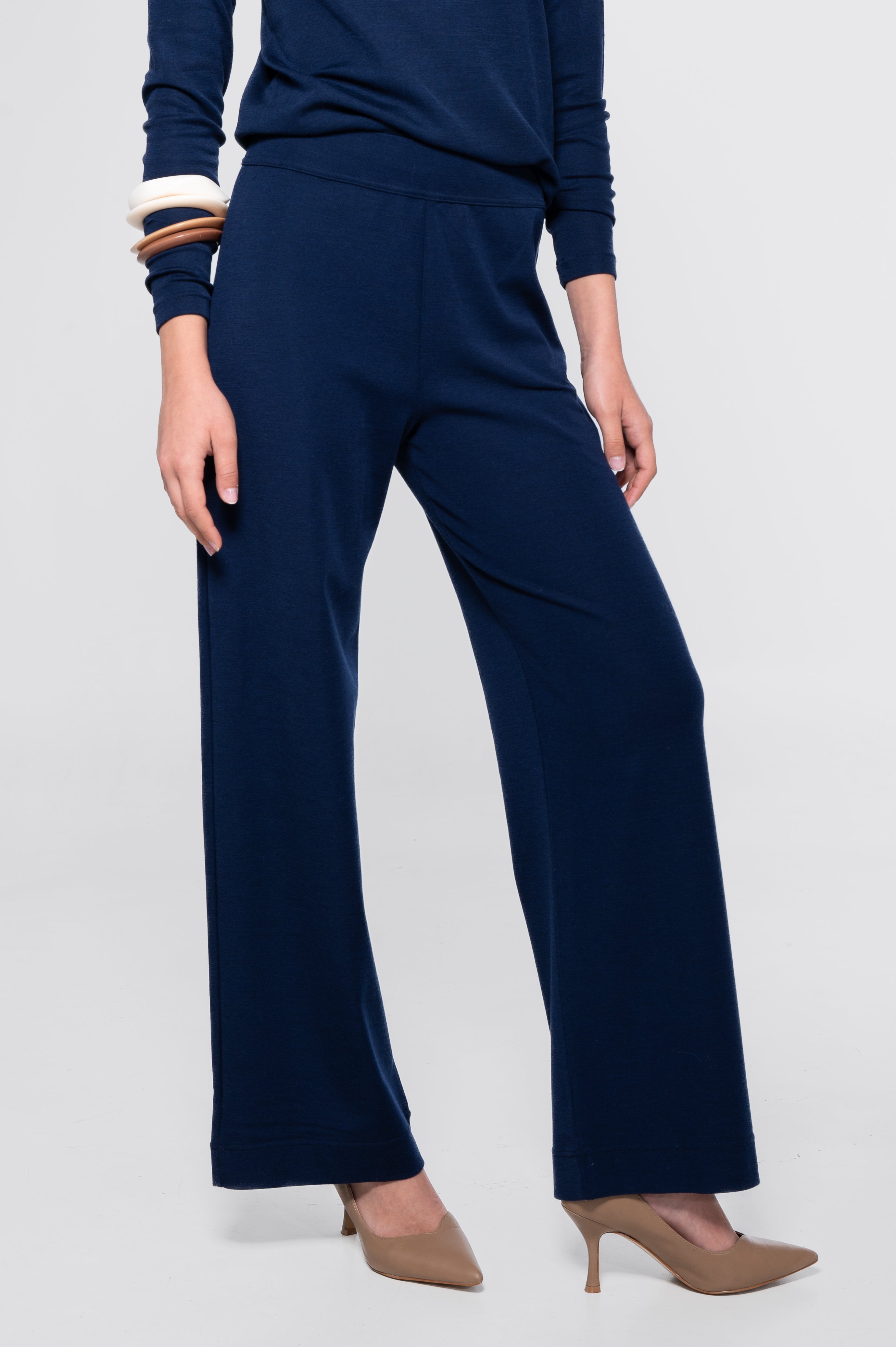Wide-leg wool and silk trousers 5681