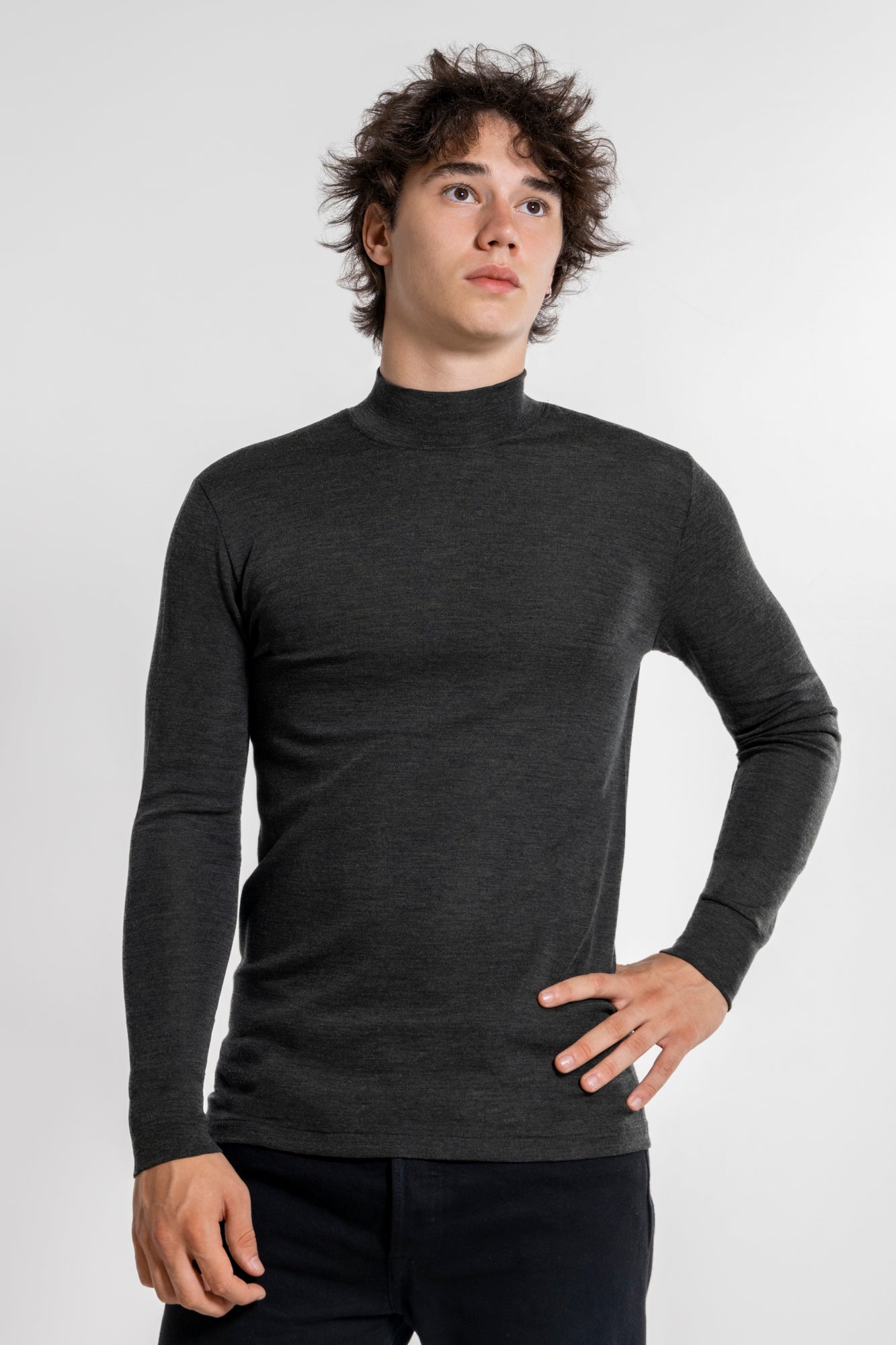 Mock Turtleneck in Wool and Silk 628 - Oscalito