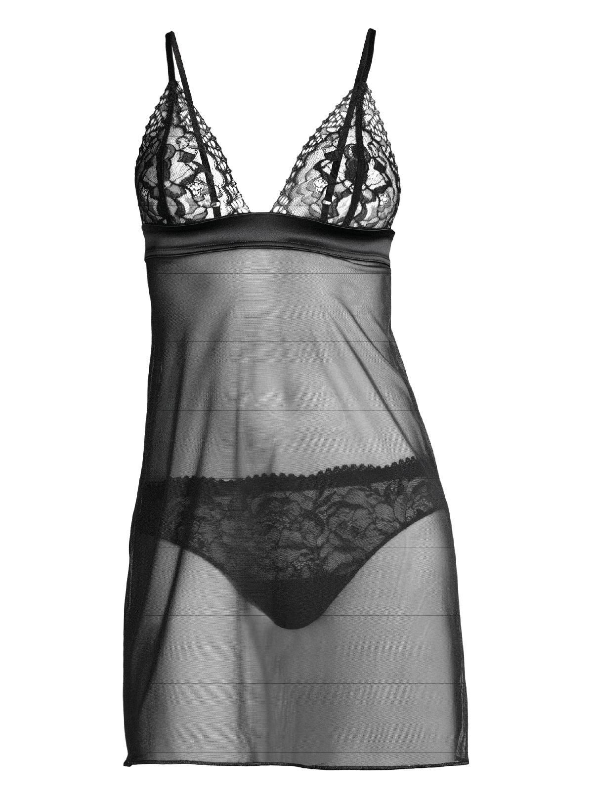 Romantic Babydoll with lace and tulle 6478 - Oscalito