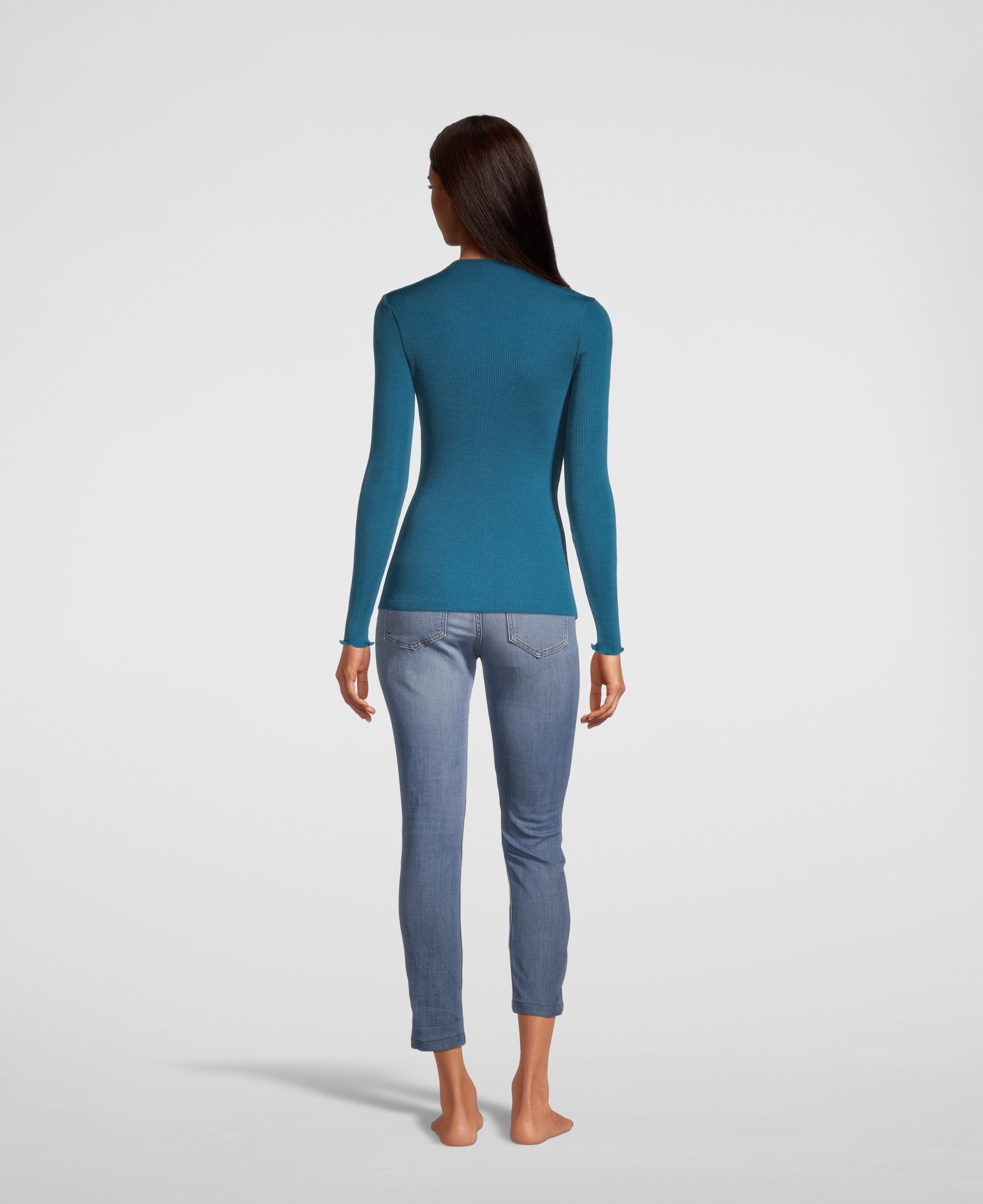 Longsleeves shirt in Wool and Silk 6492 - Oscalito