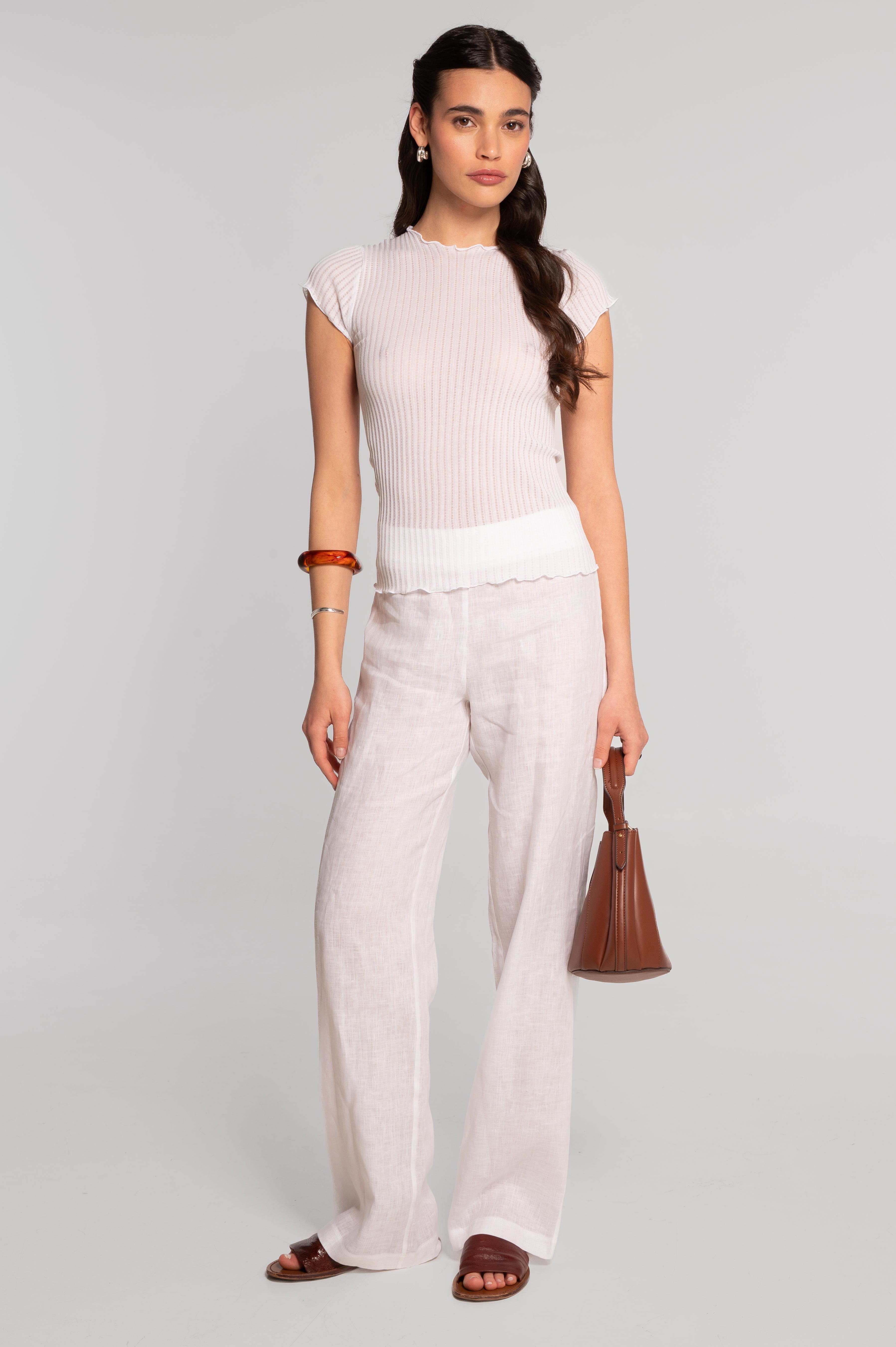 Short sleeves top in ajouré Filoscozia 3117
