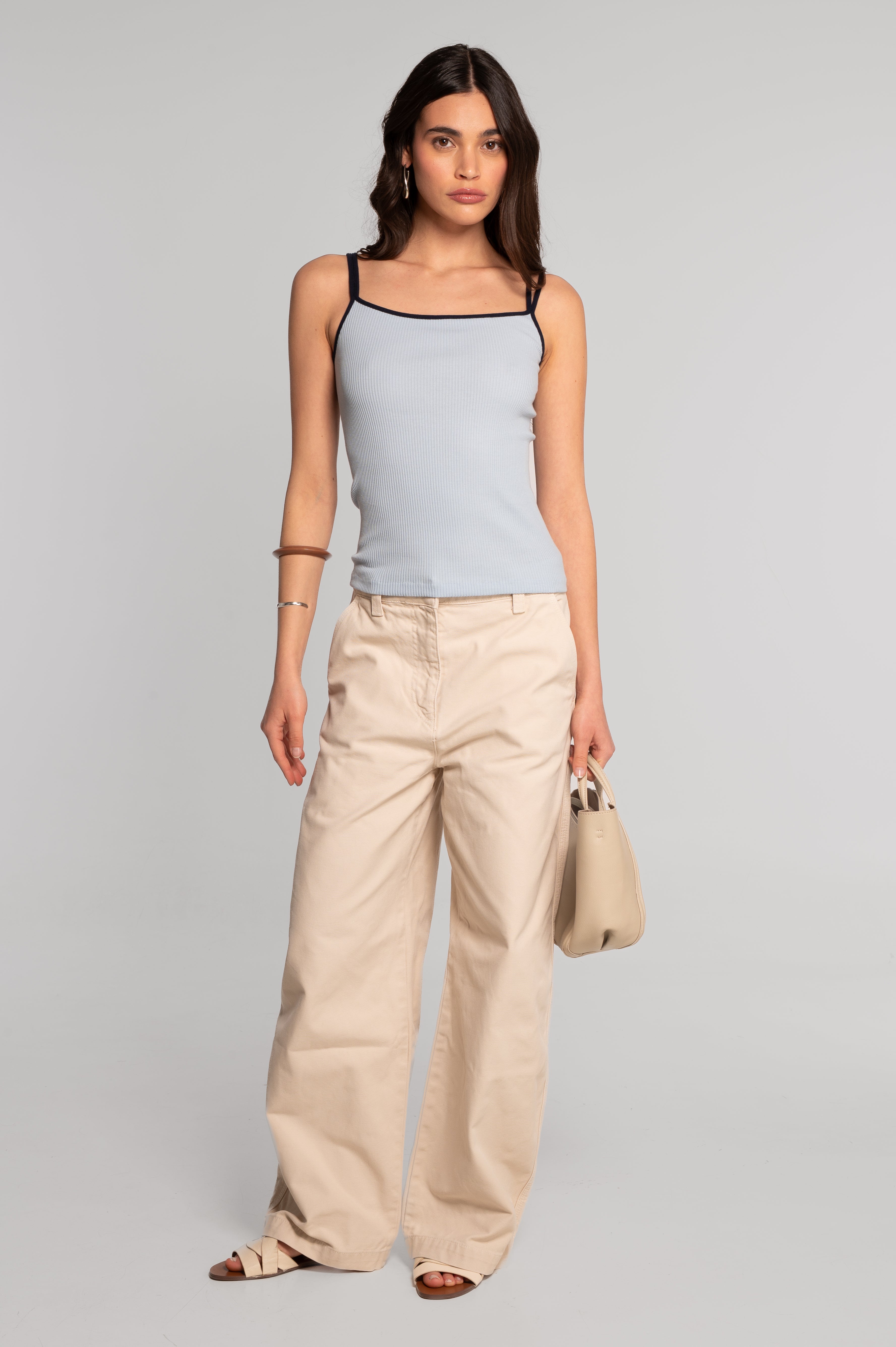 Cotton camisole top with double straps 7170