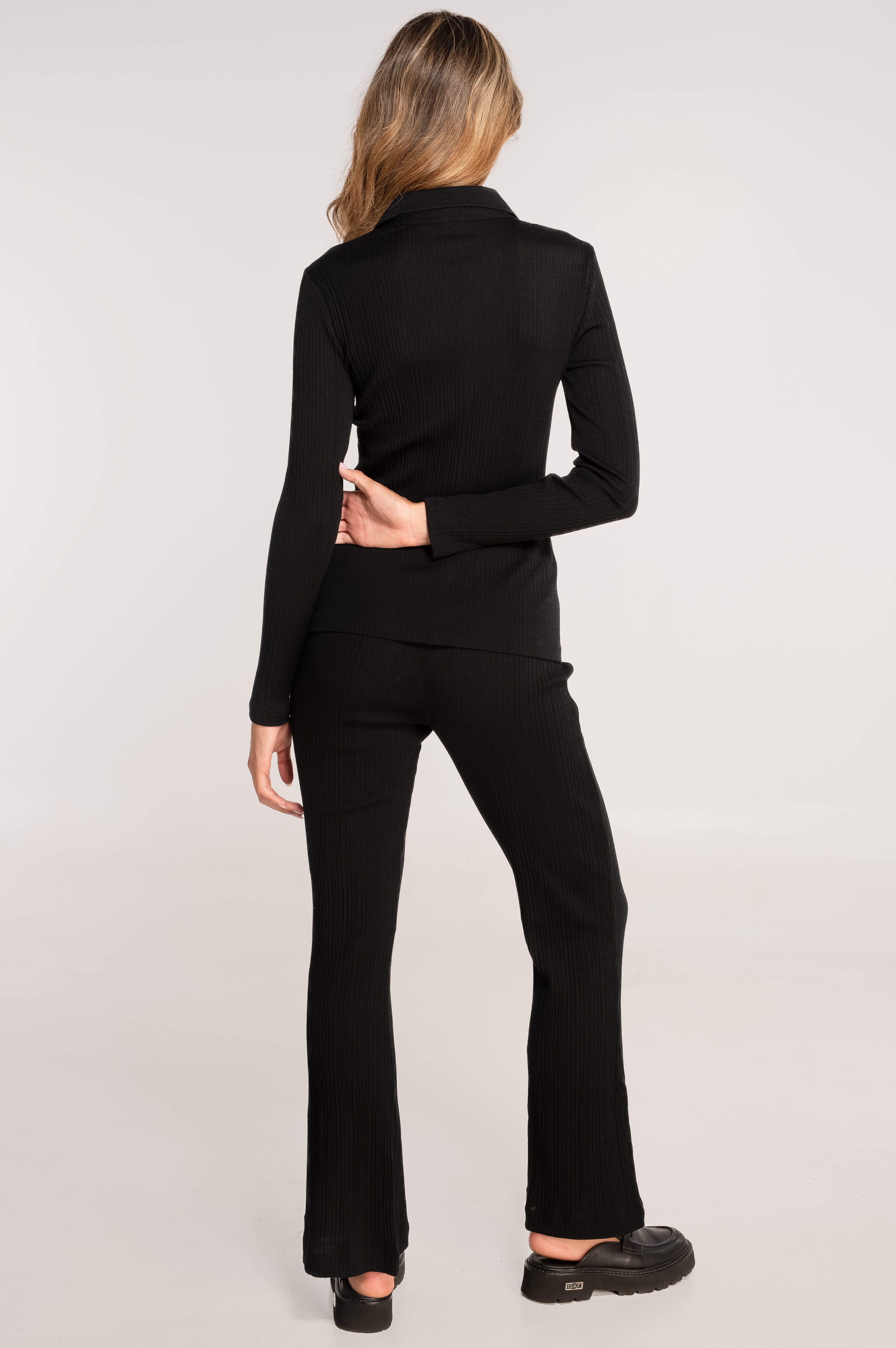 Wool and silk long sleeves polo shirt 7460