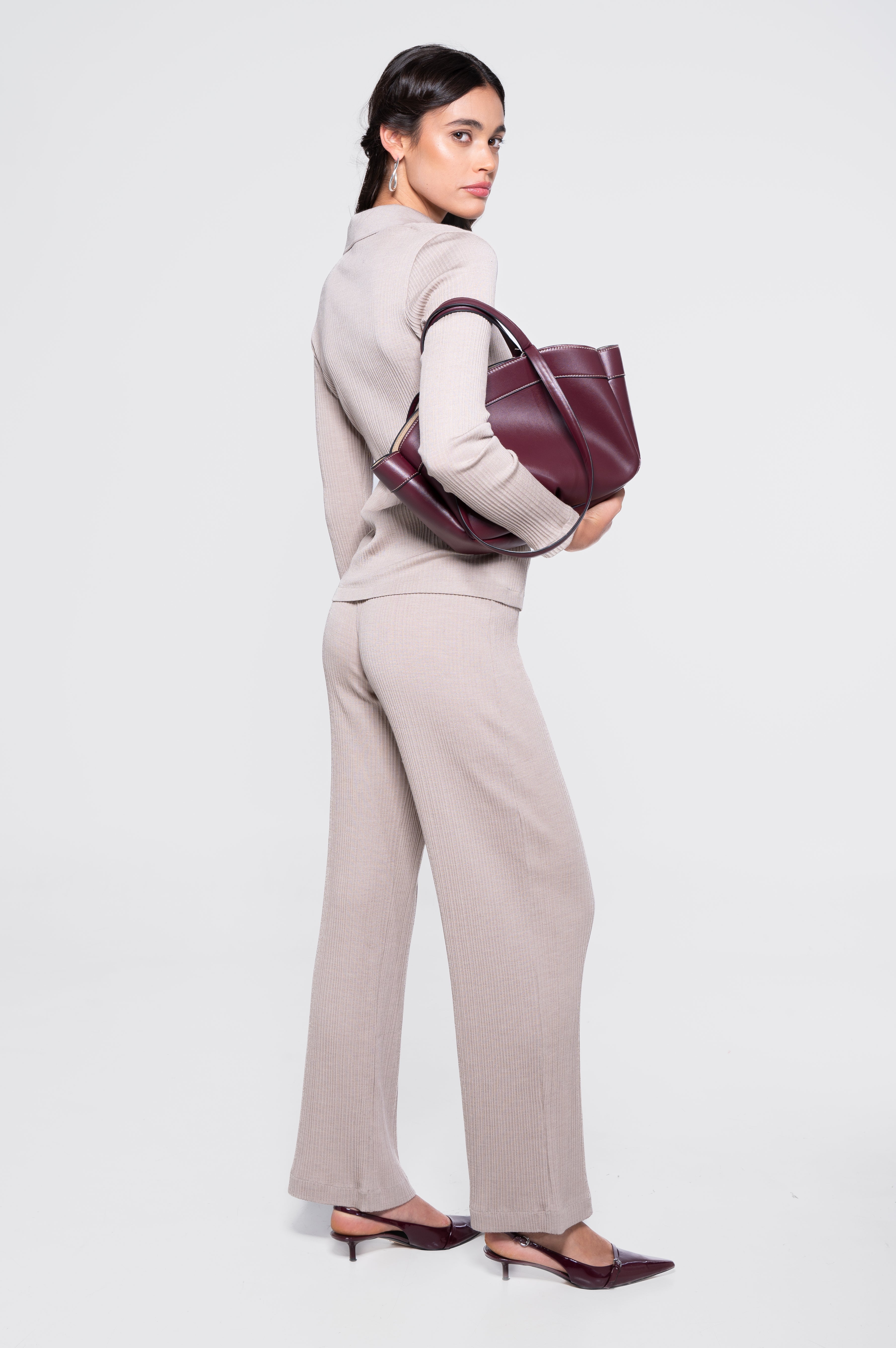 Wool and silk long sleeves polo shirt 7460