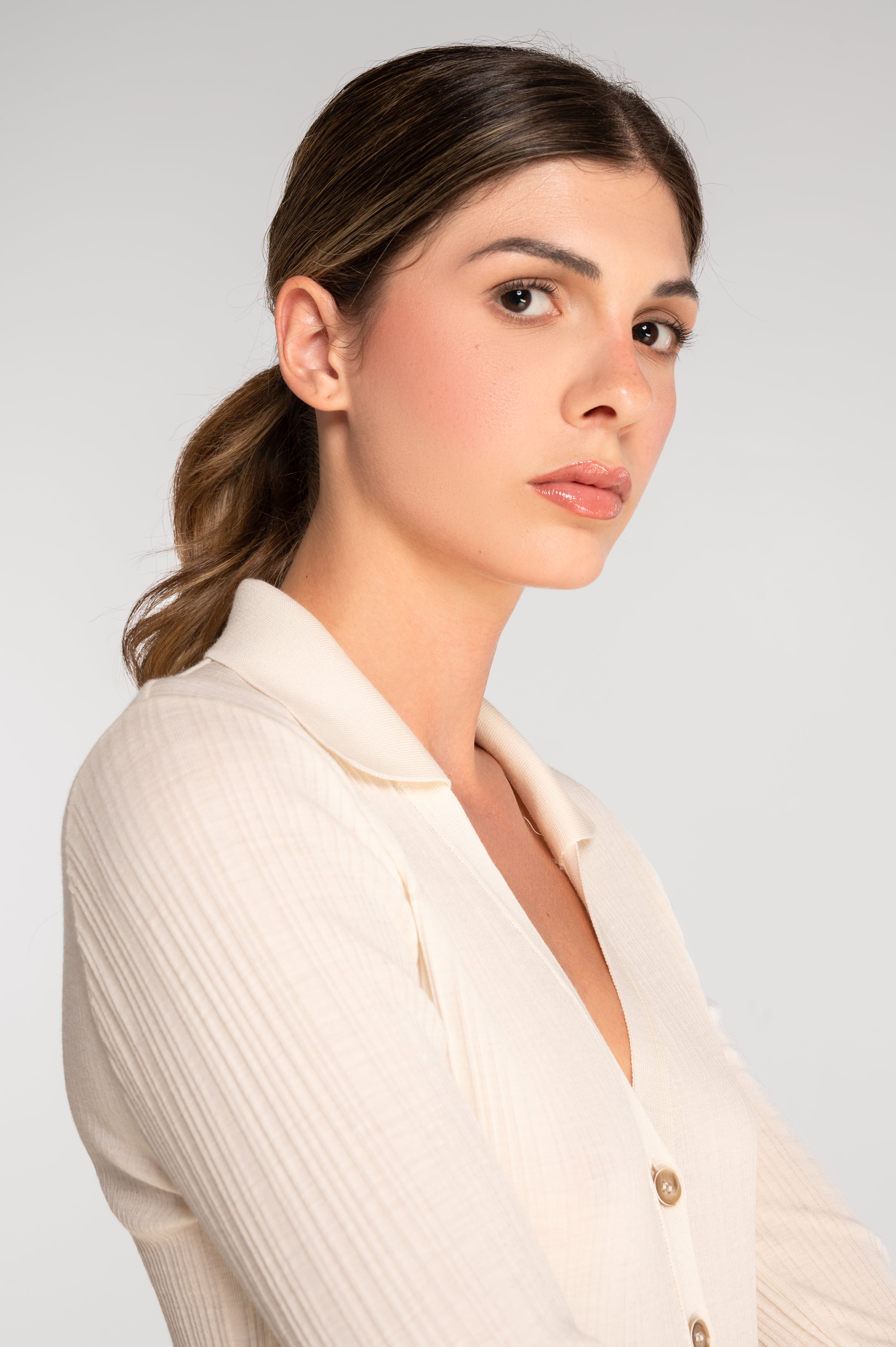 Wool and silk long sleeves shirt 7462