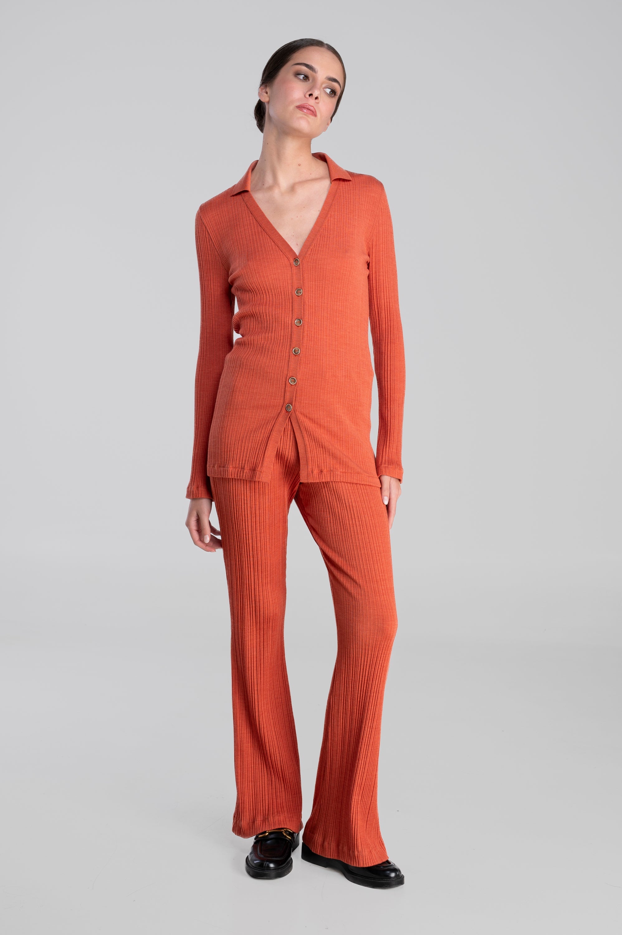 Wool and silk long sleeves shirt 7462