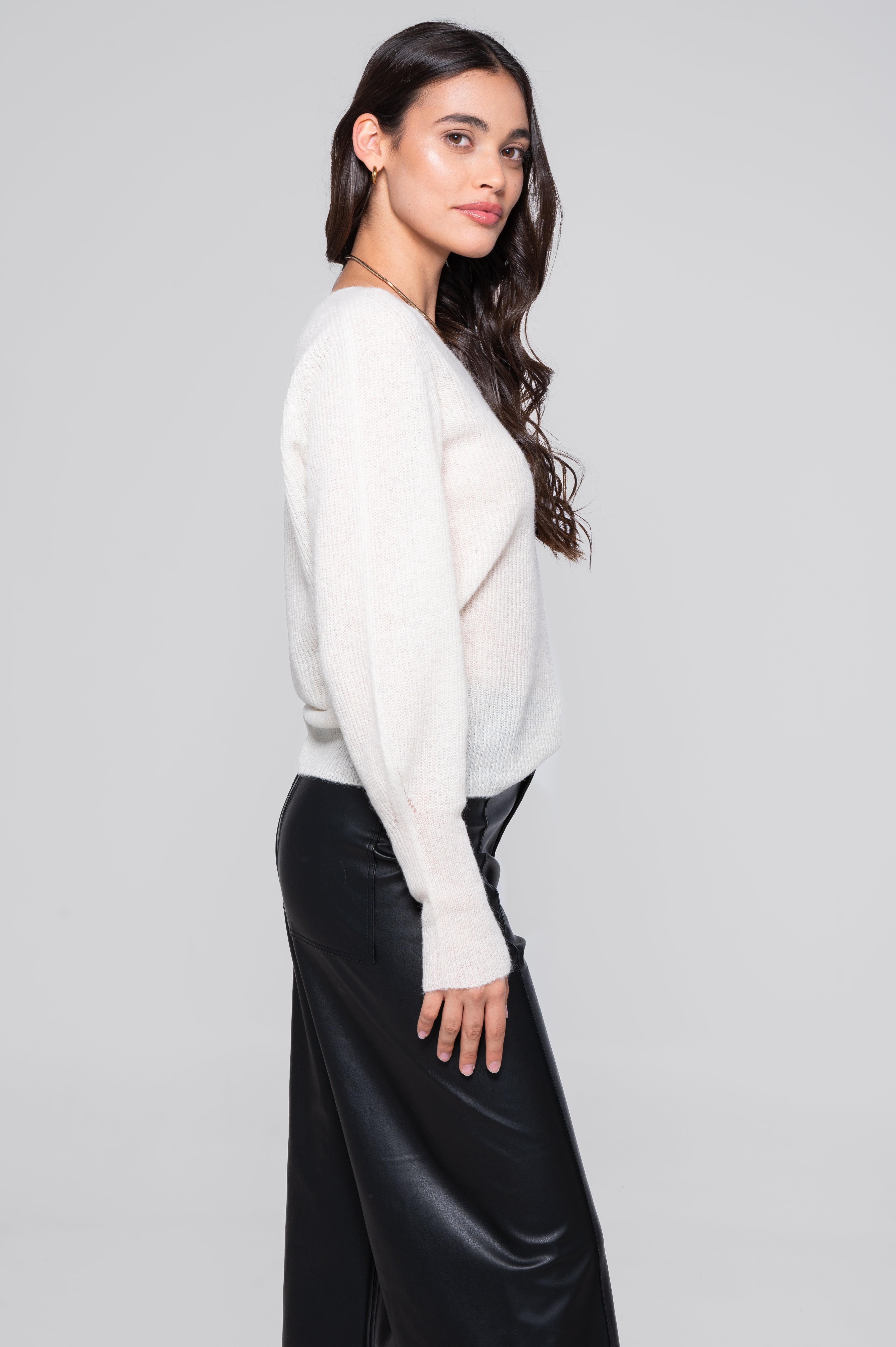 V neck pullover in alpaca 7483