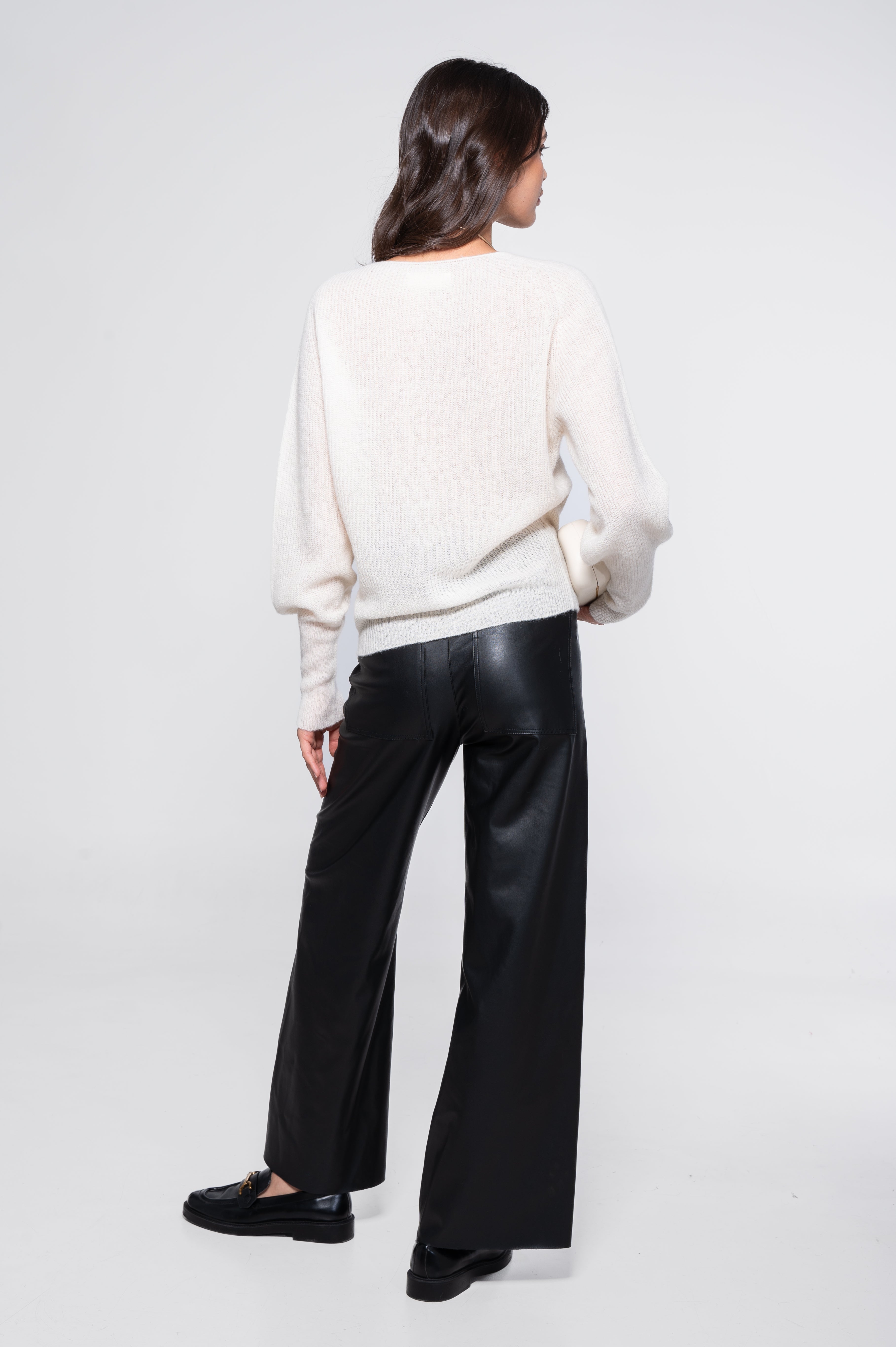 V neck pullover in alpaca 7483