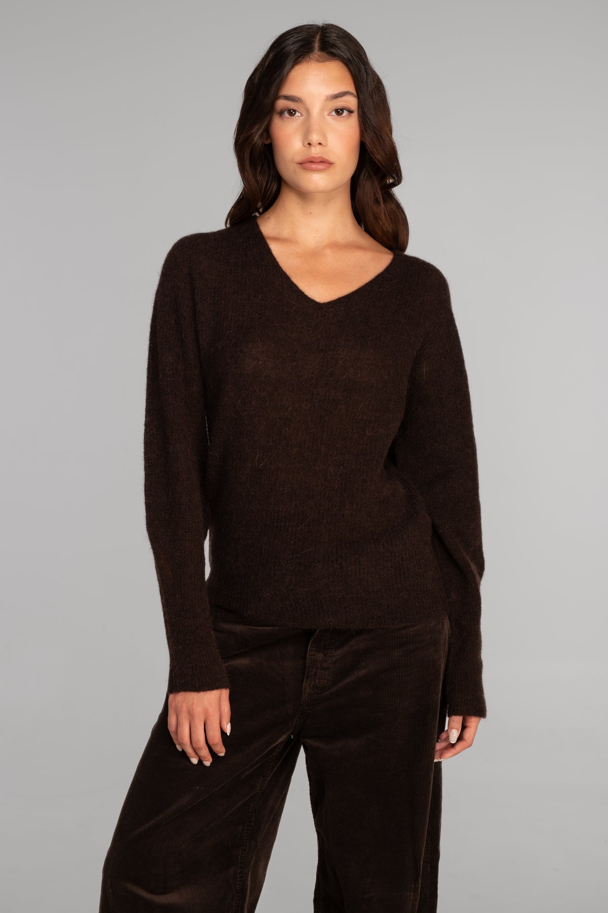 V neck pullover in alpaca 7483