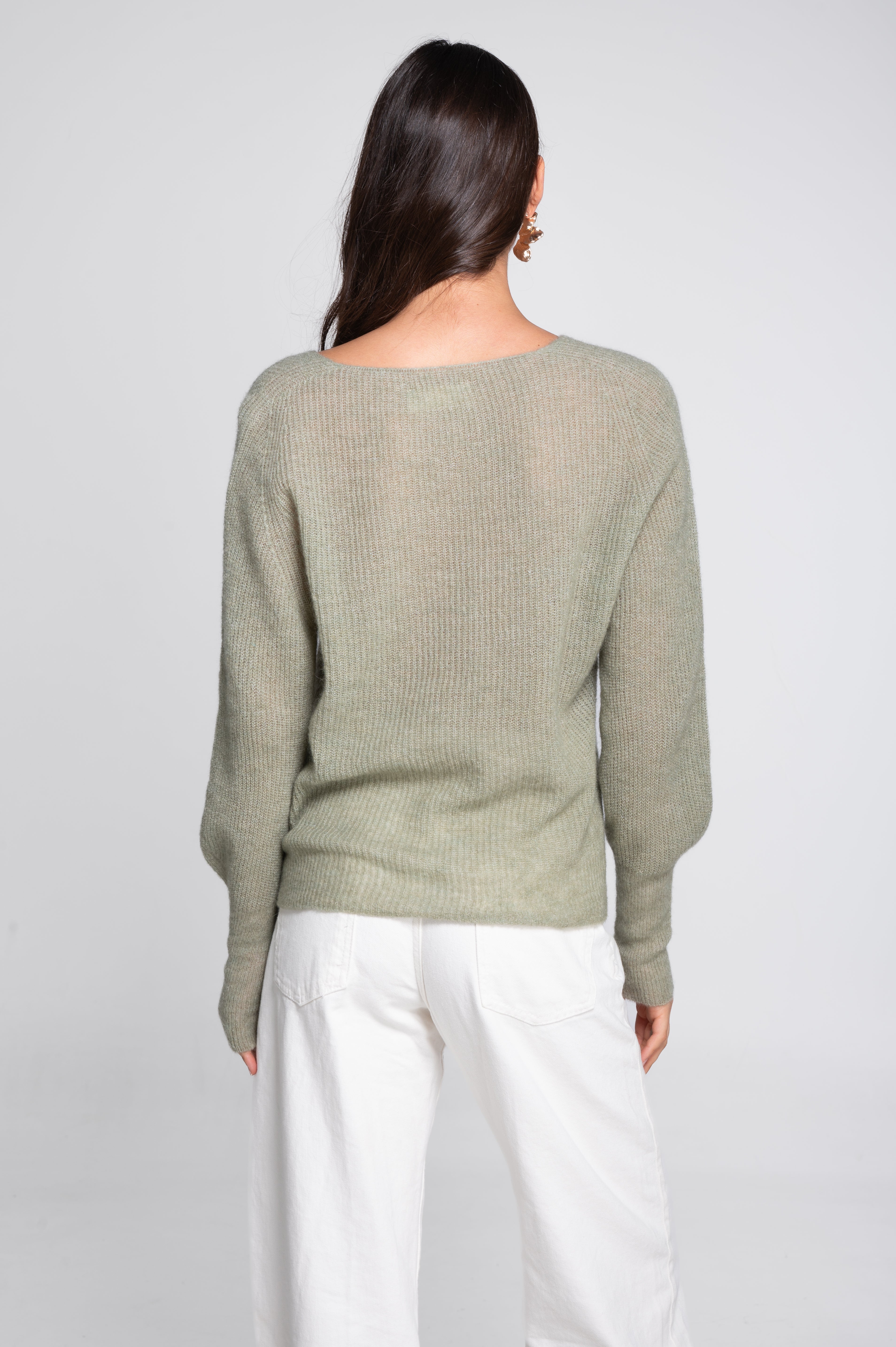 V neck pullover in alpaca 7483