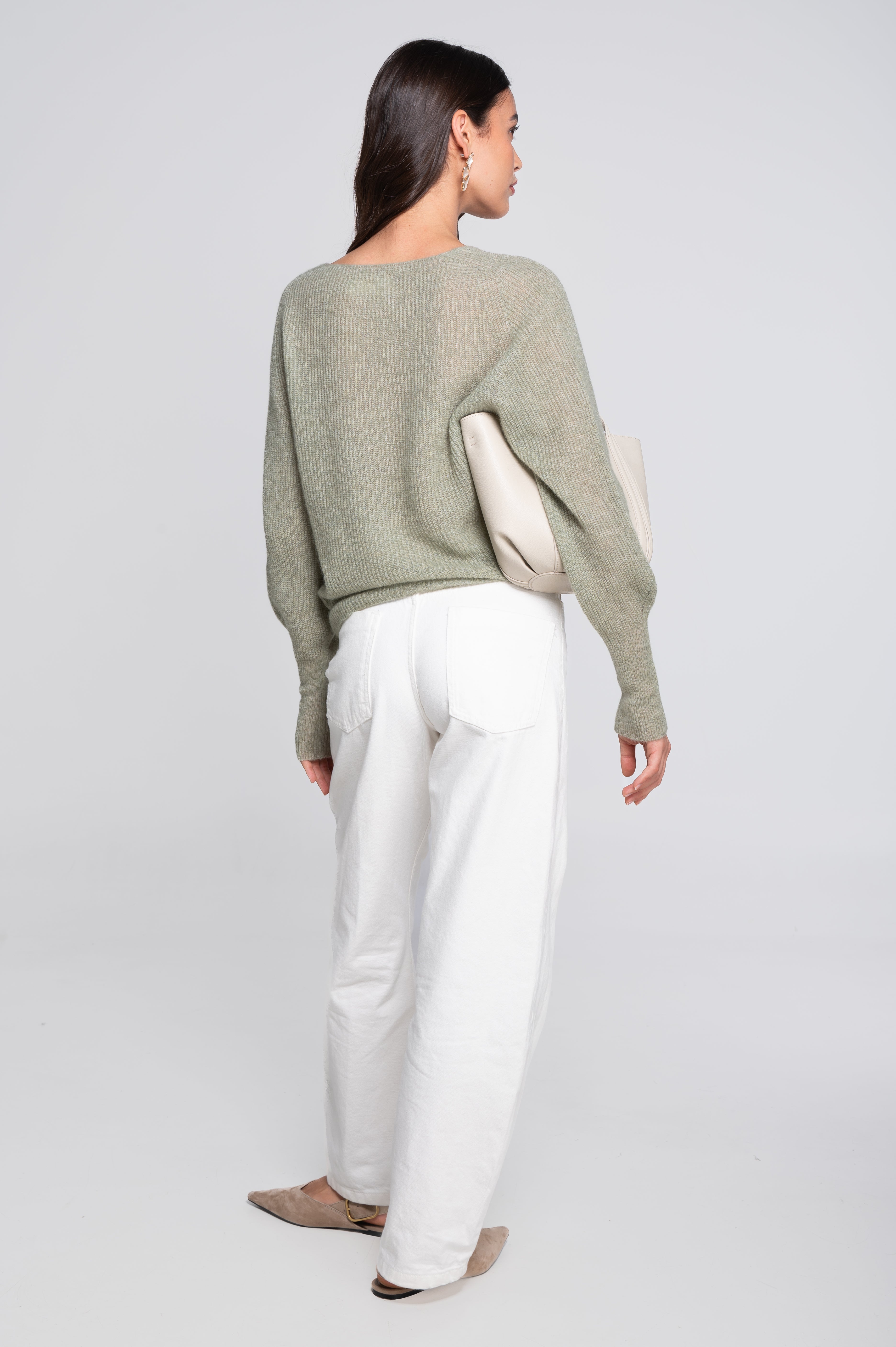 V neck pullover in alpaca 7483