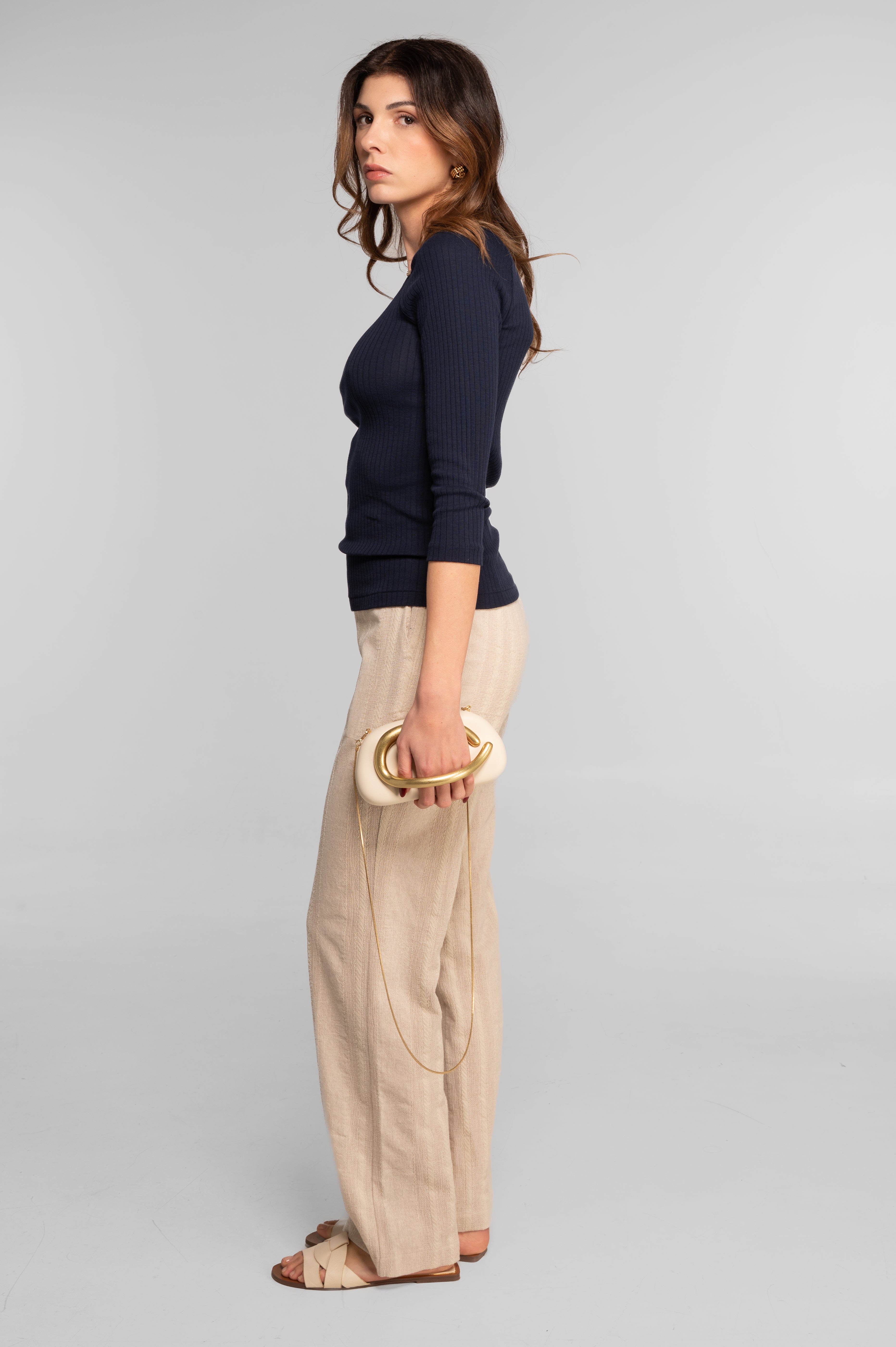 Cotton three-quarter sleeve shirt 7567