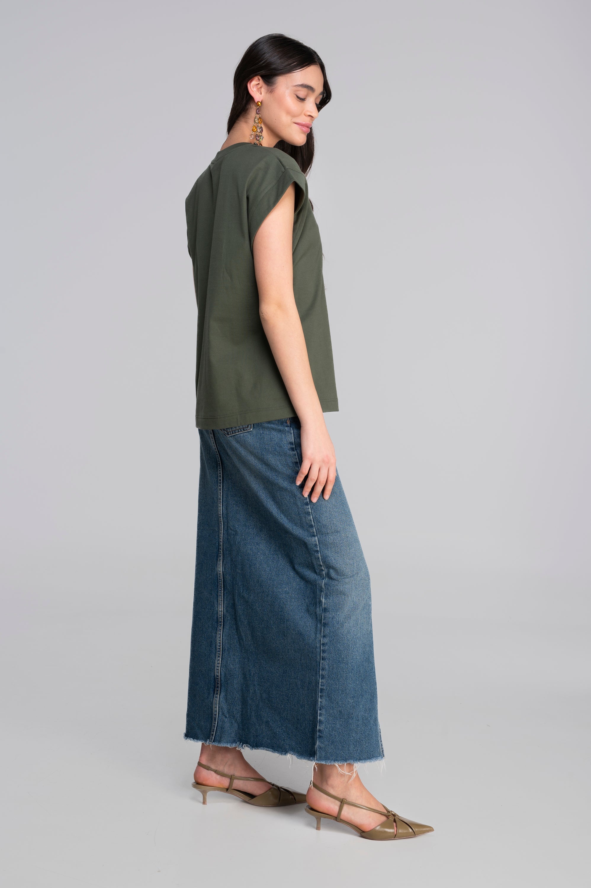 T-shirt with kimono sleeves in heavyweigh jersey cotton 7570