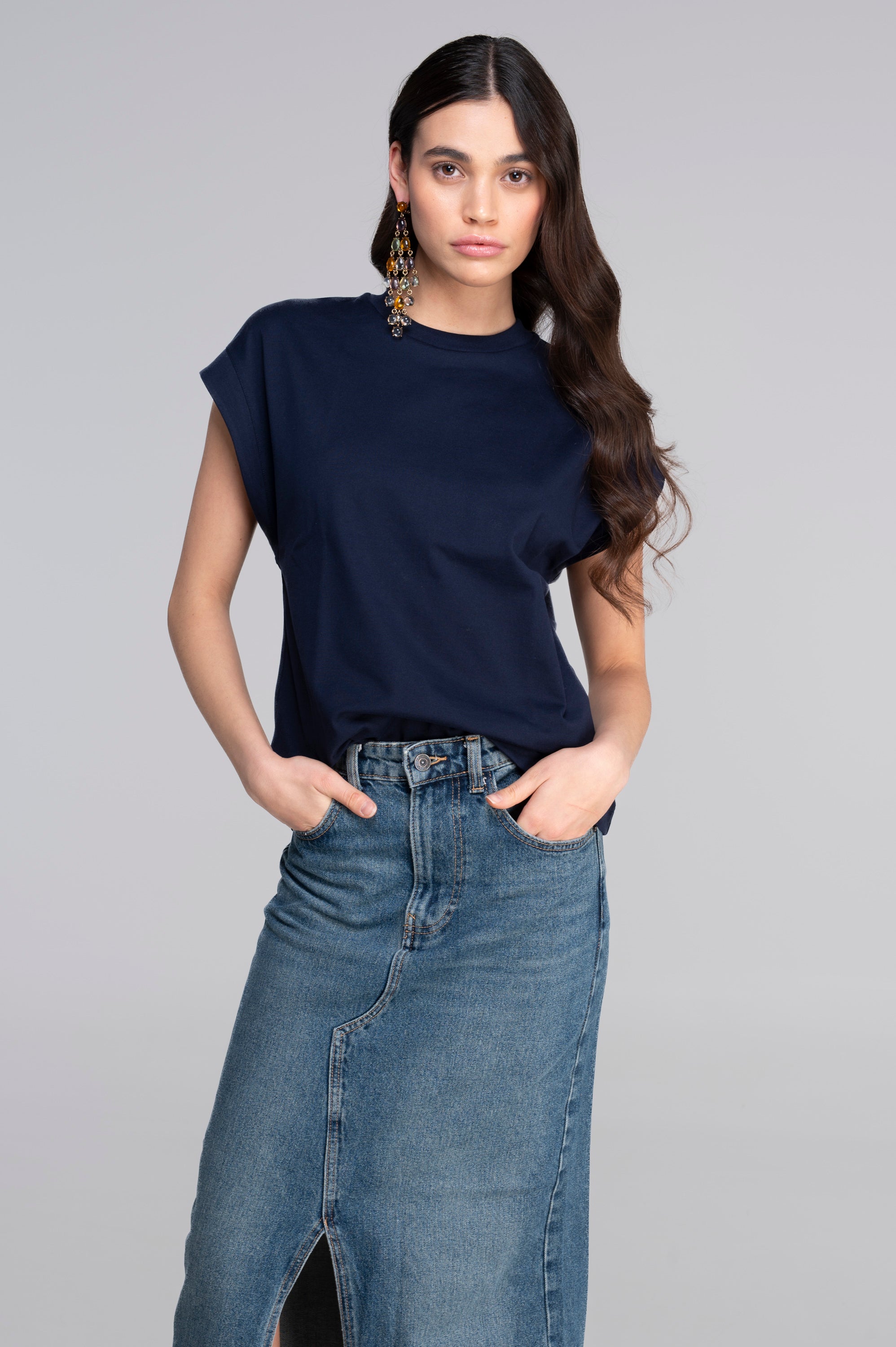 T-shirt with kimono sleeves in heavyweigh jersey cotton 7570