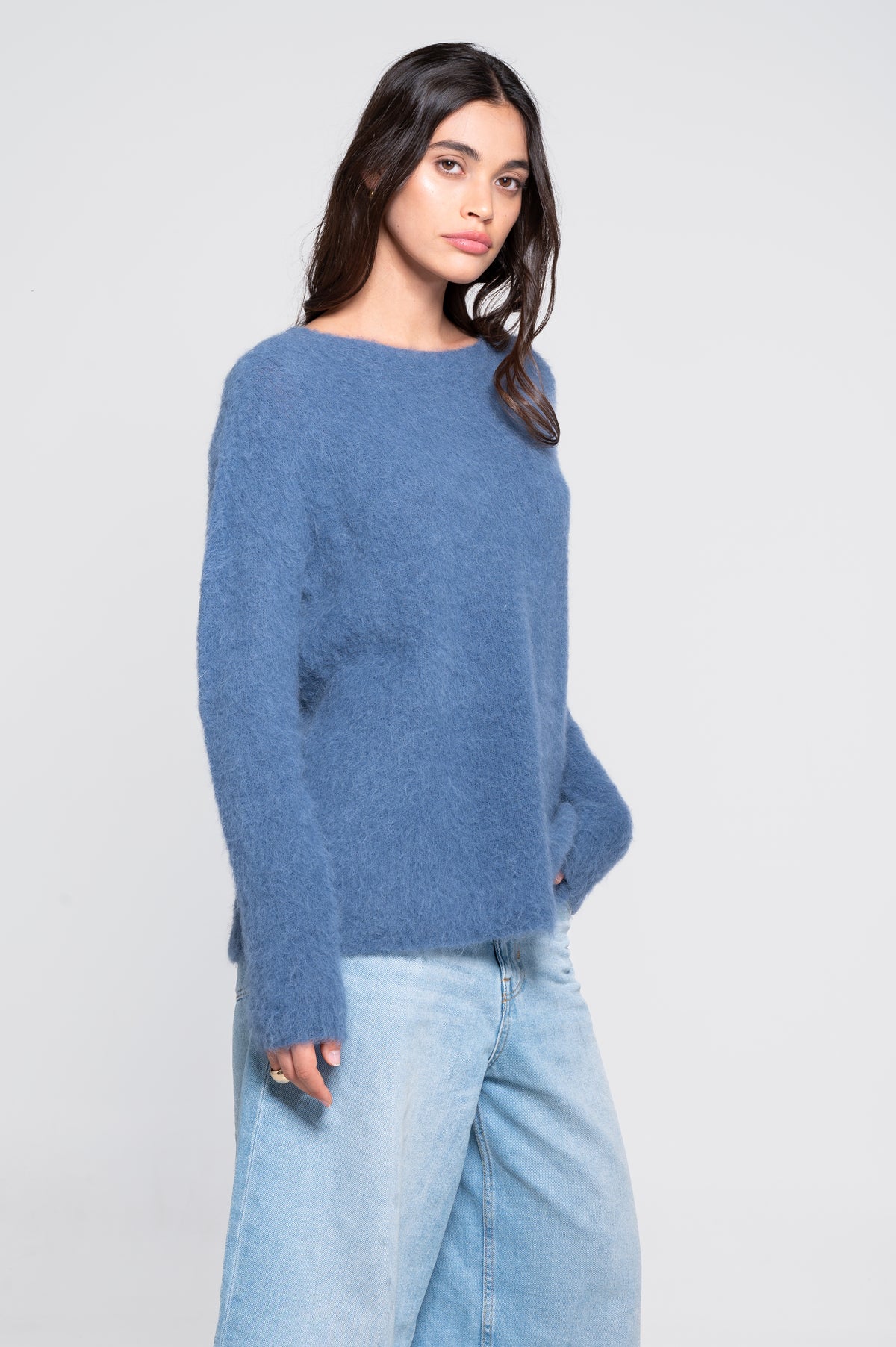 Roundneck pullover in alpaca blend 7667