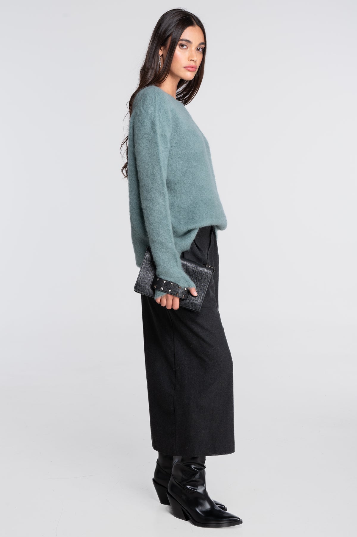 Roundneck pullover in alpaca blend 7667