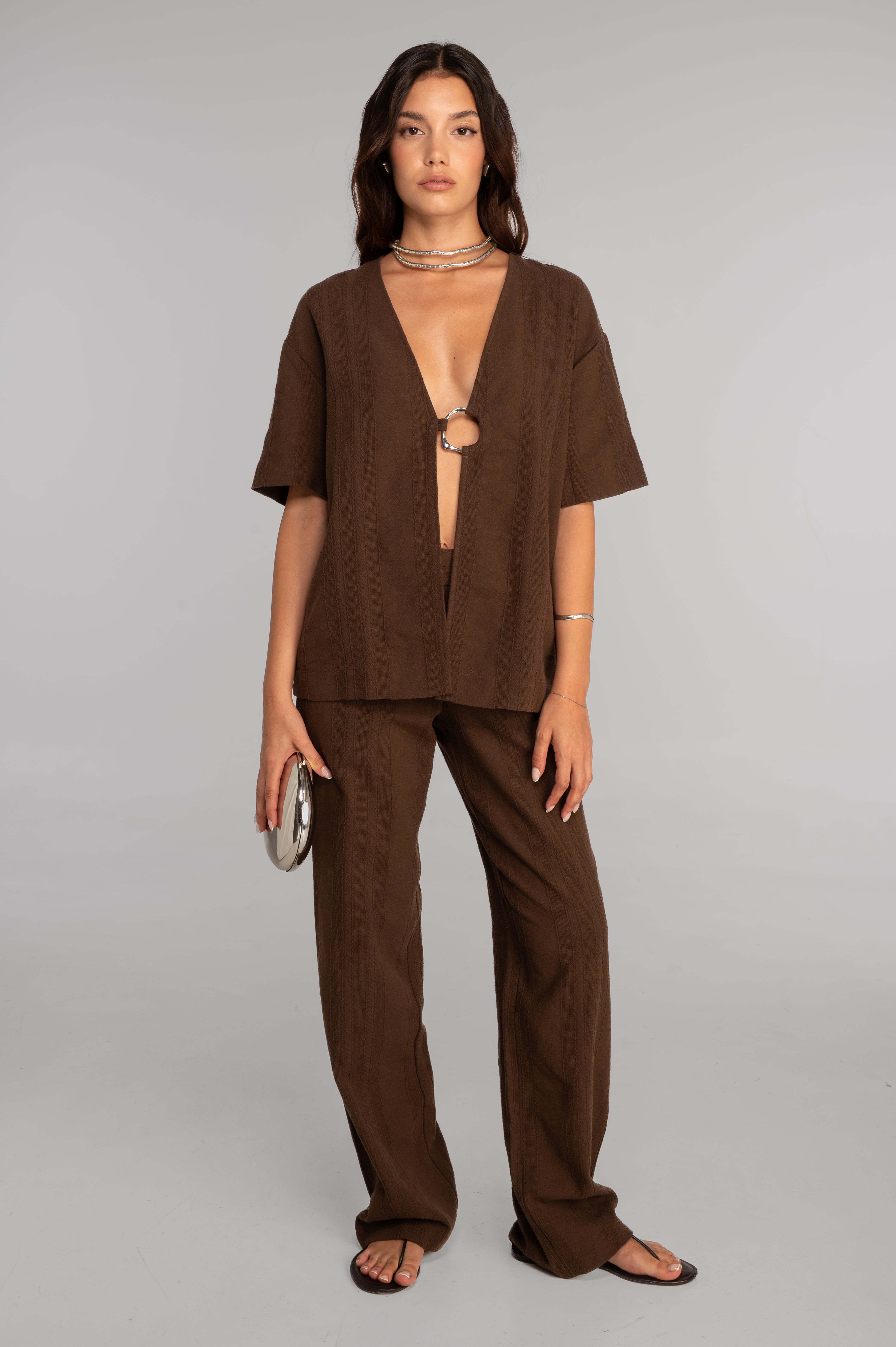 Cotton jacquard kimono-style jacket 7732X