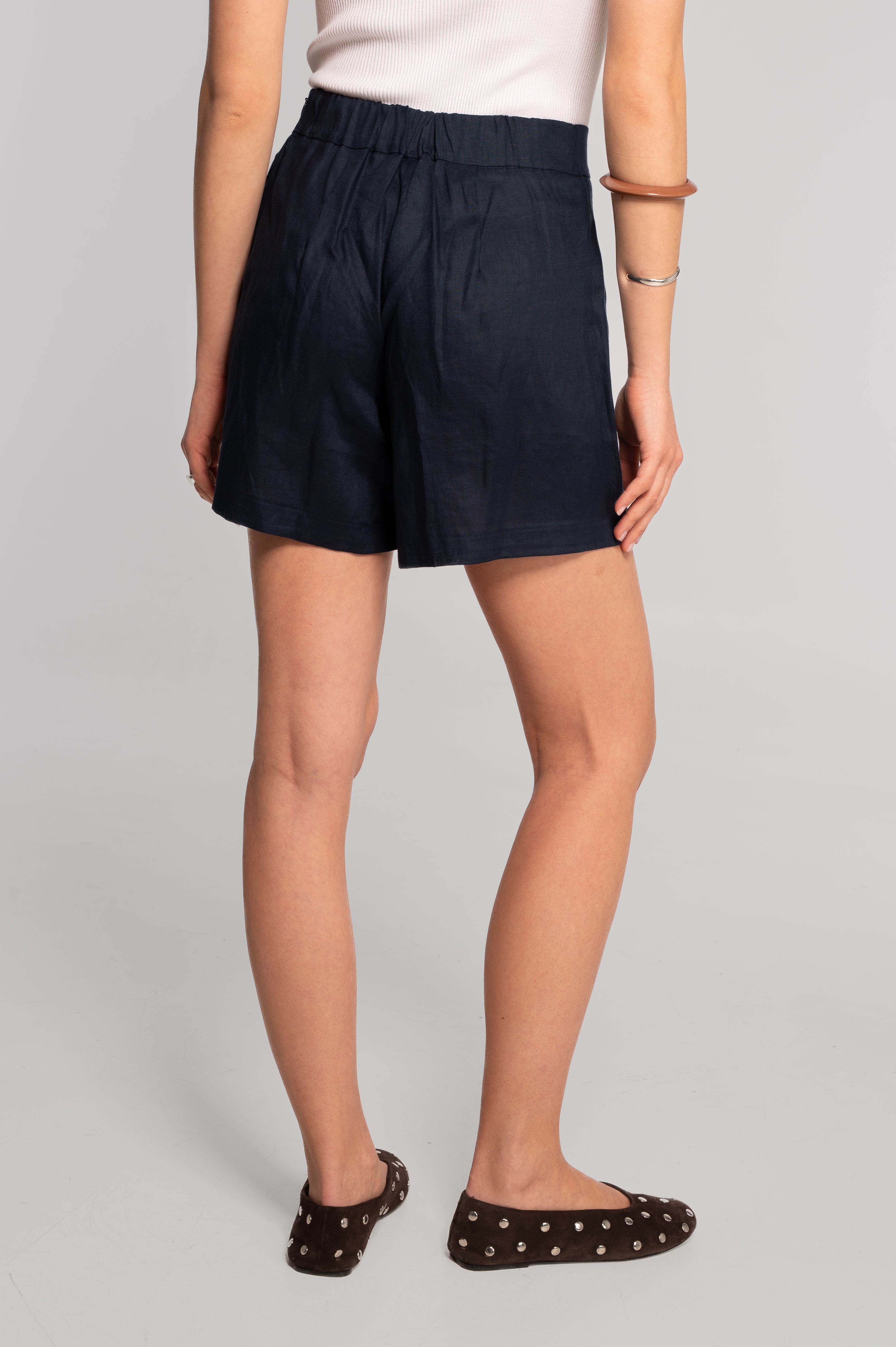 Linen flared shorts 7741