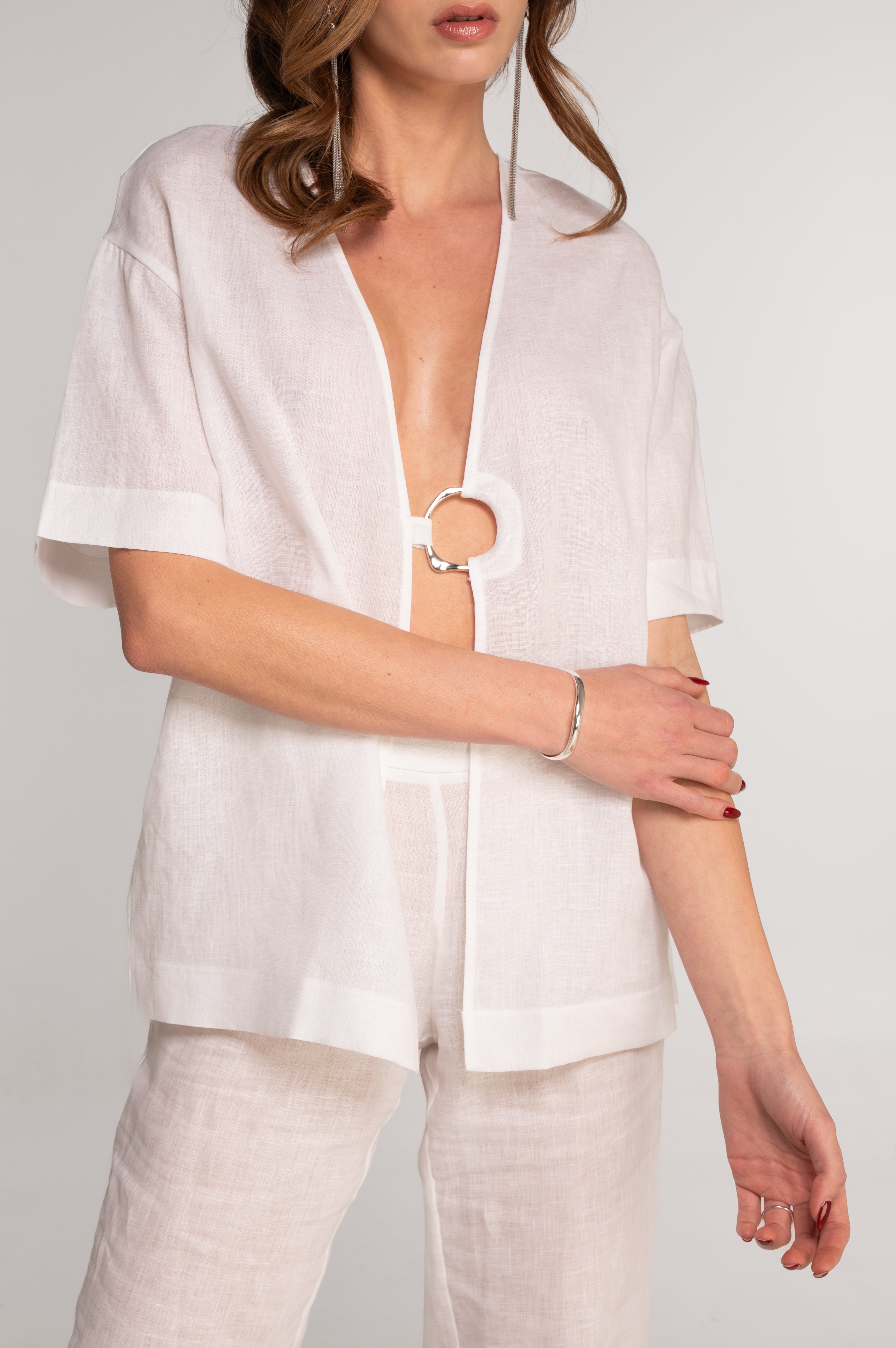Linen kimono-style jacket 7742