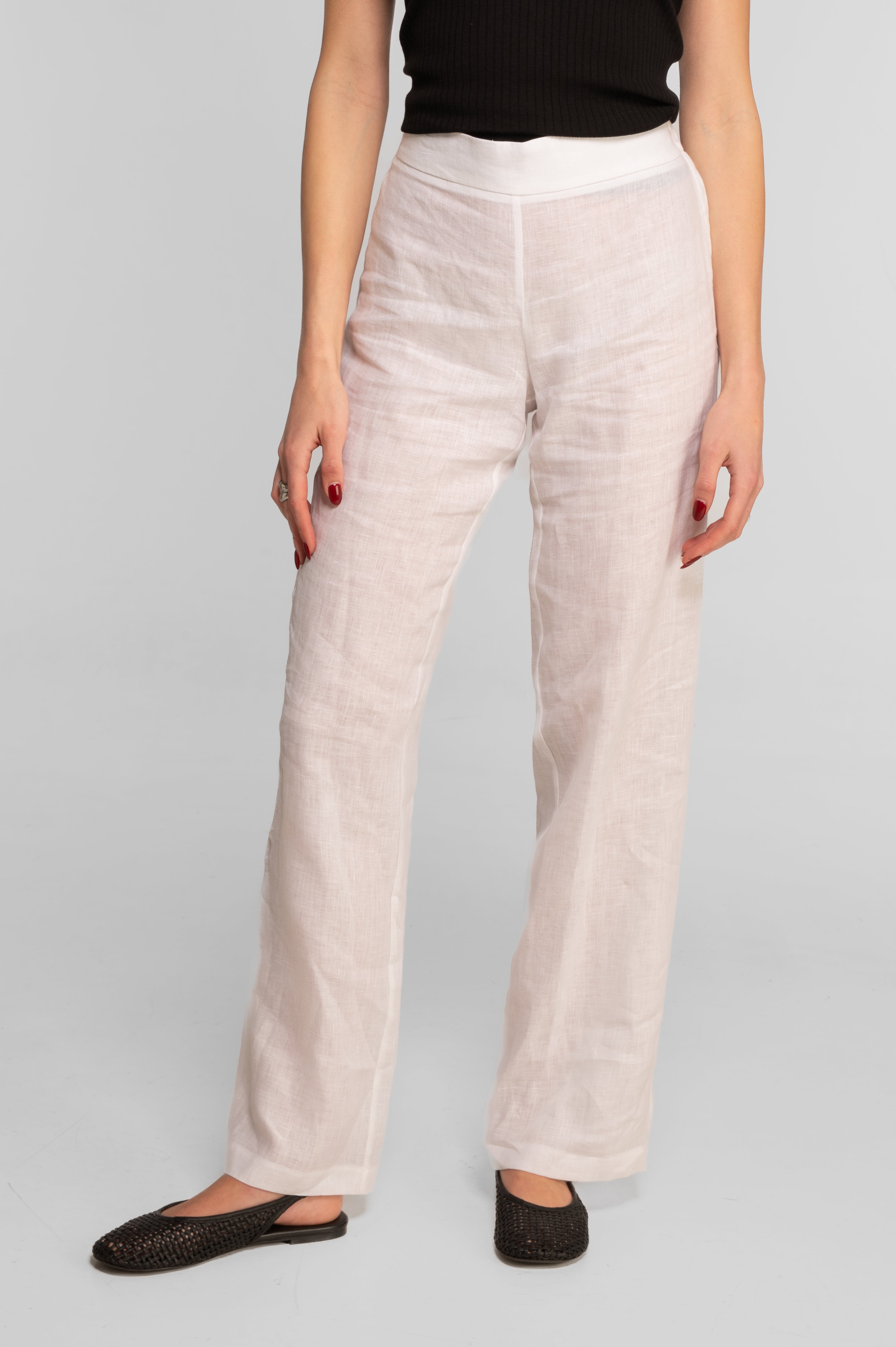 Linen wide-leg trousers 7743