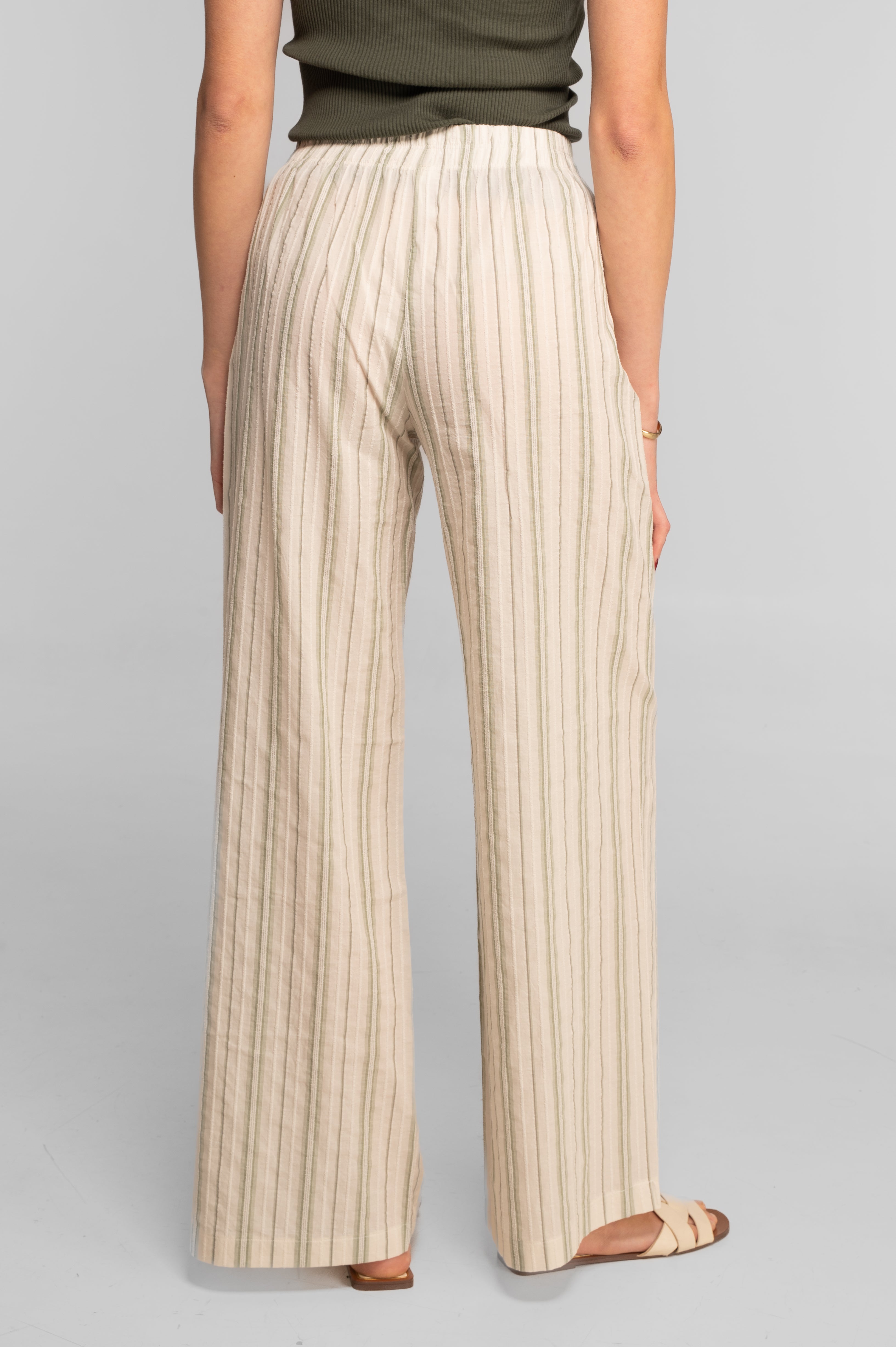 Striped cotton poplin wide-leg trousers 7753