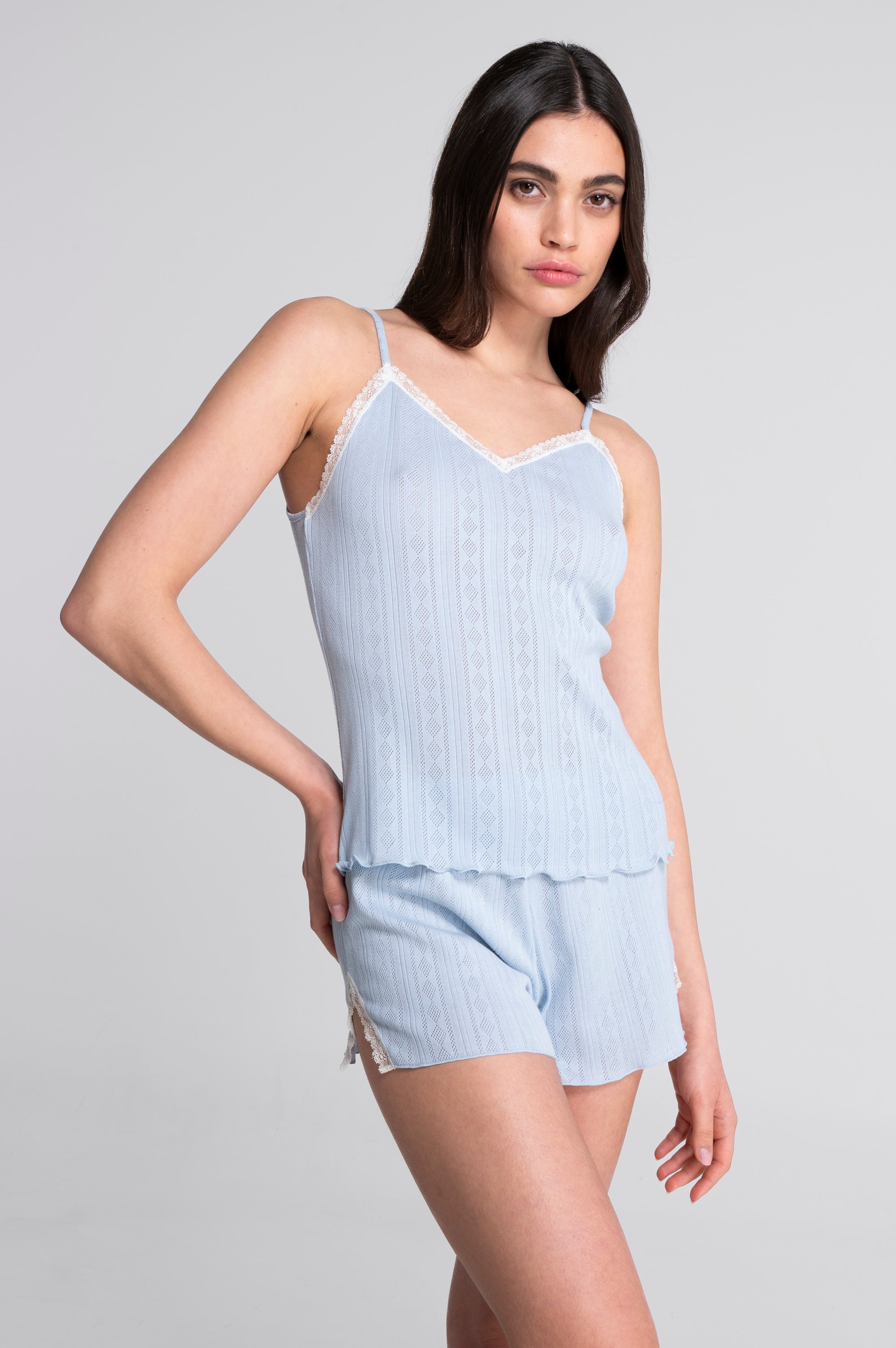 Camisole top in ajourè cotton 7546