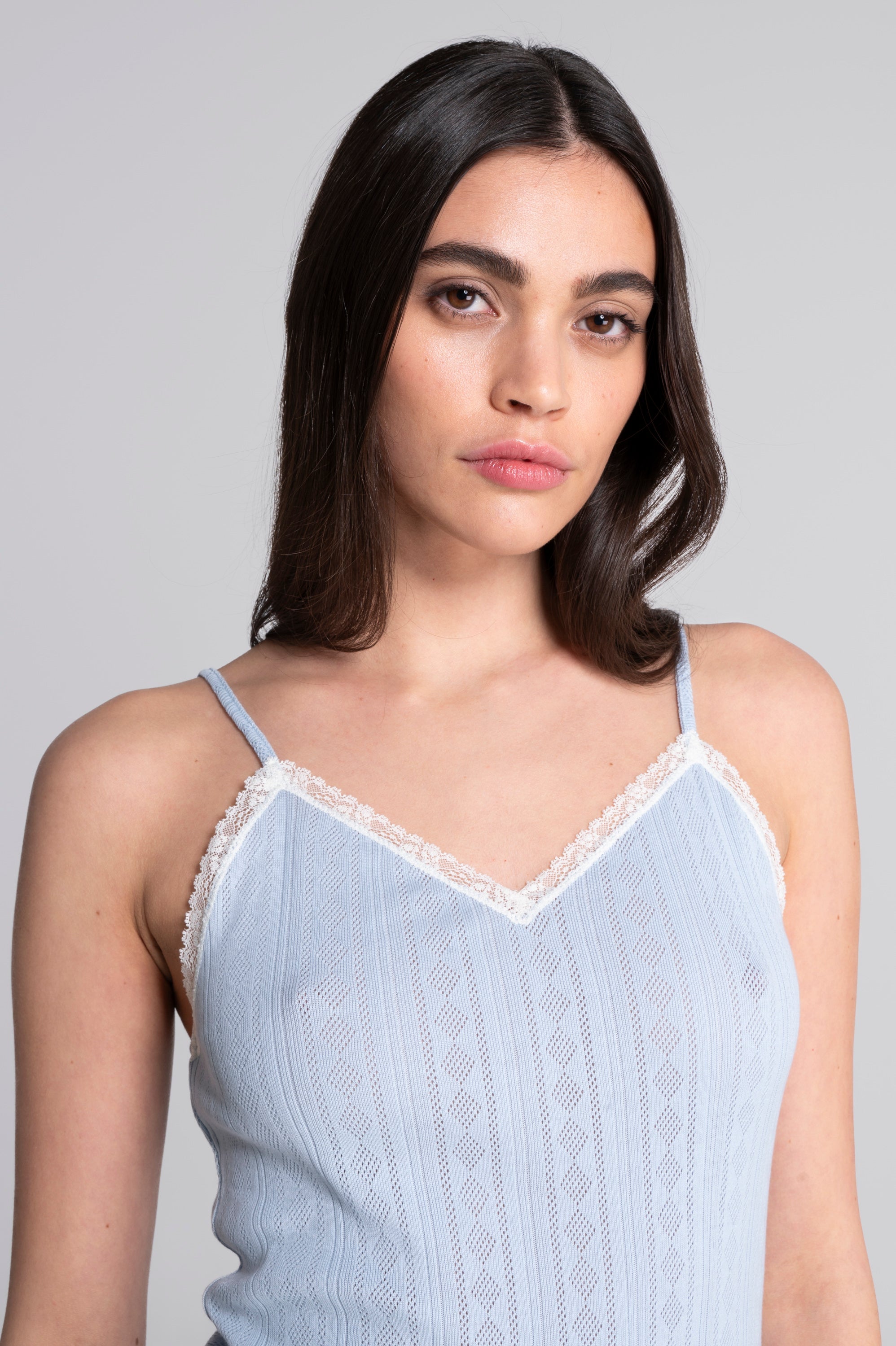 Camisole top in ajourè cotton 7546