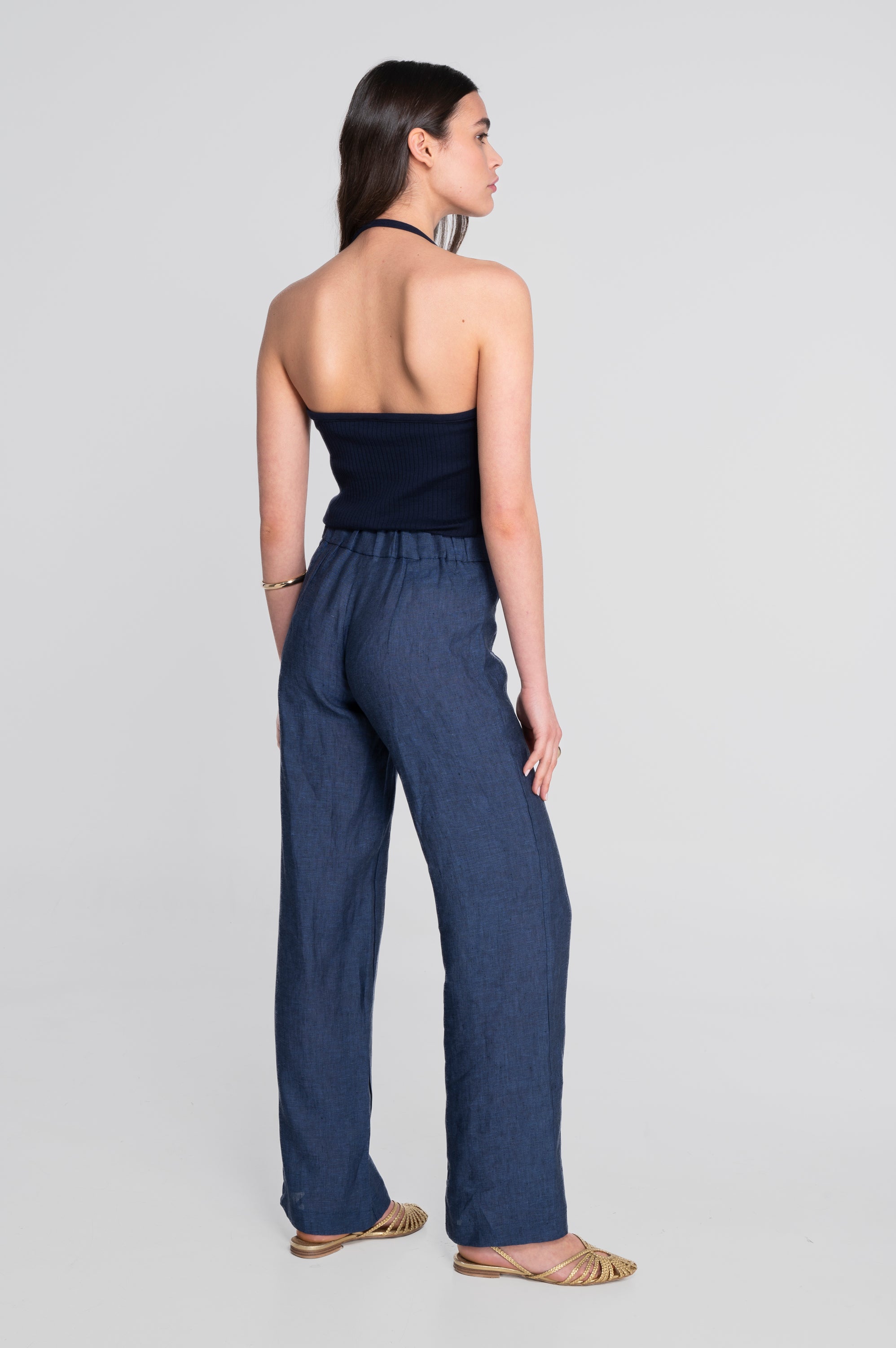 Wide-leg linen trousers 7536L