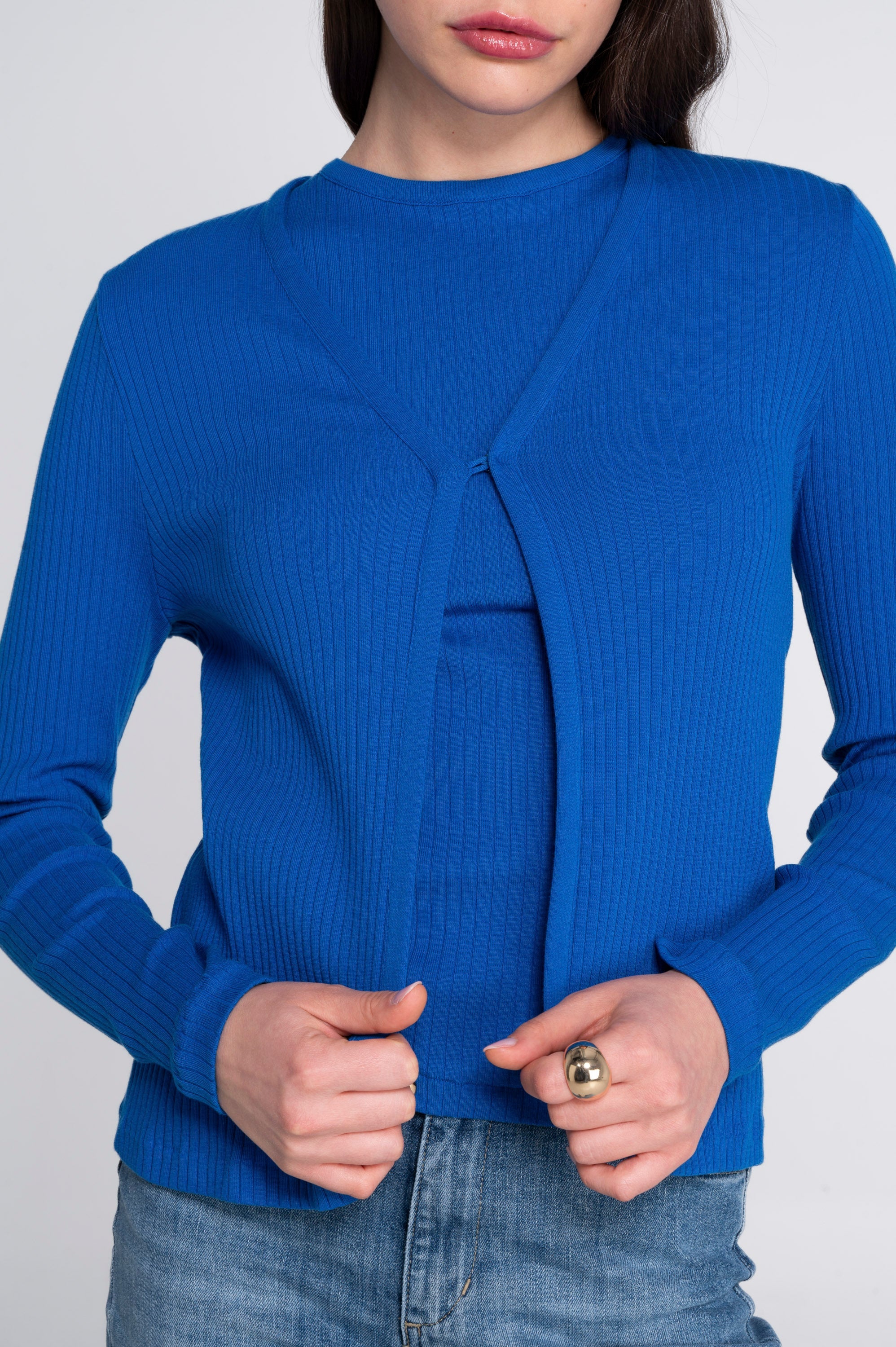 Cotton long sleeves cardigan 7564