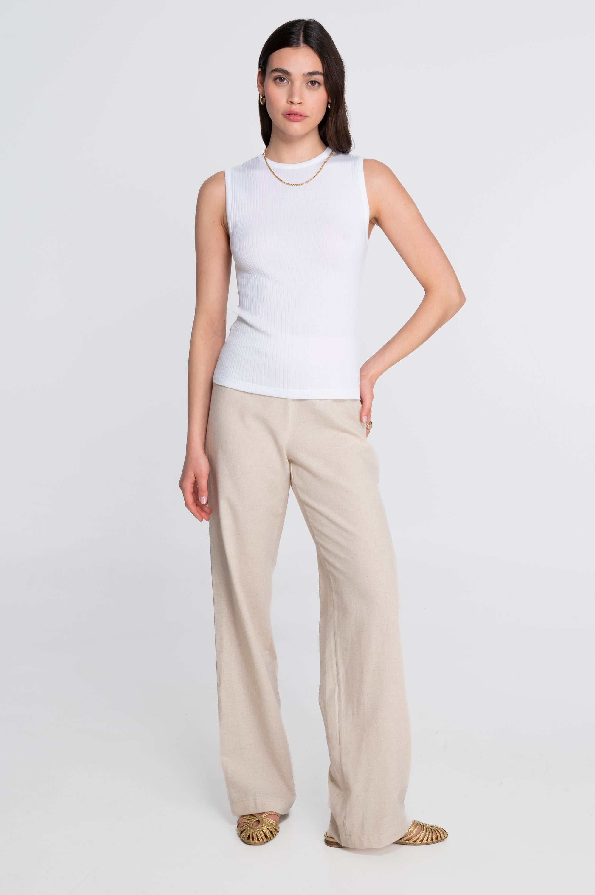 Cotton round neck top 7562