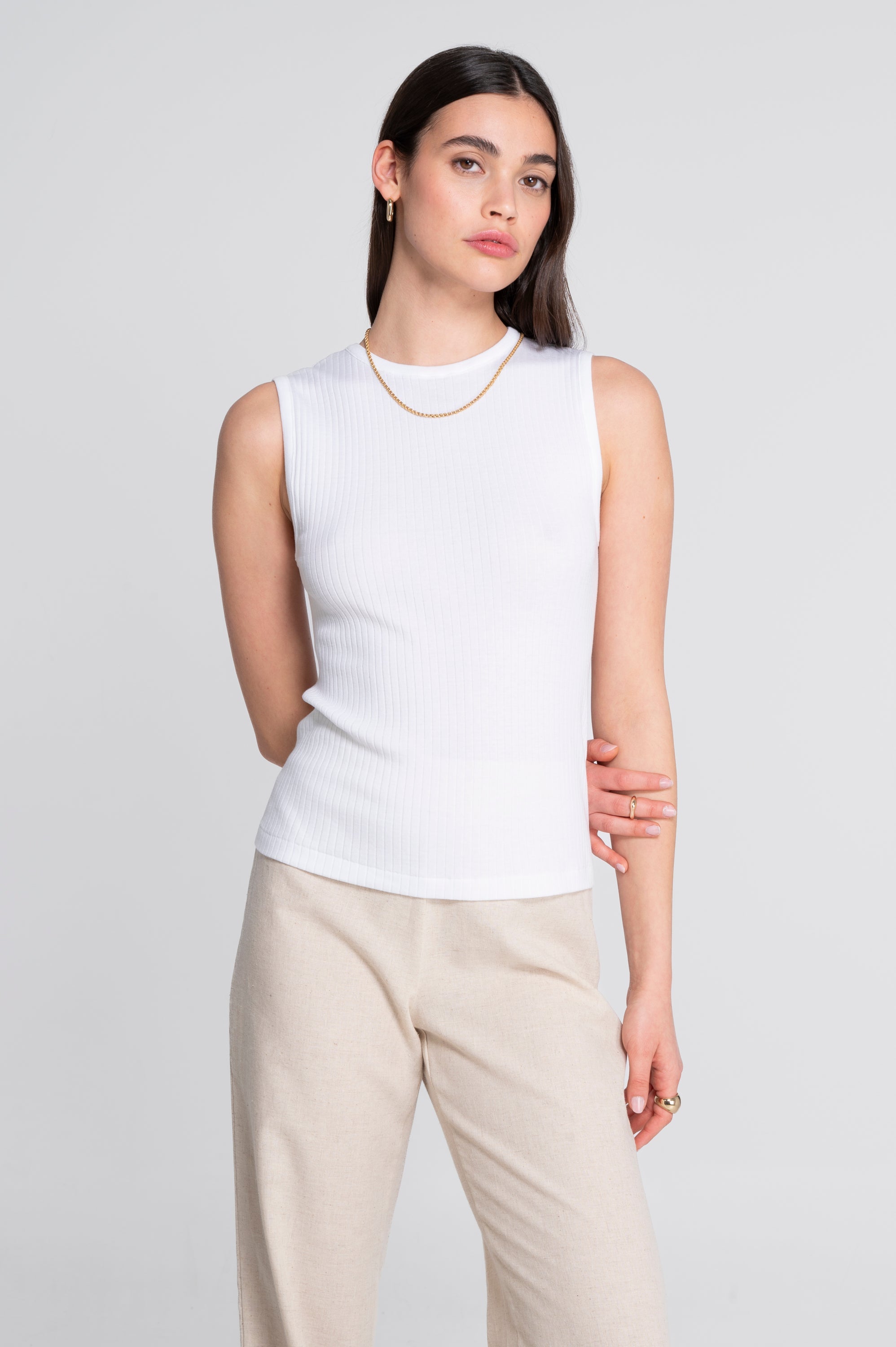 Cotton round neck top 7562