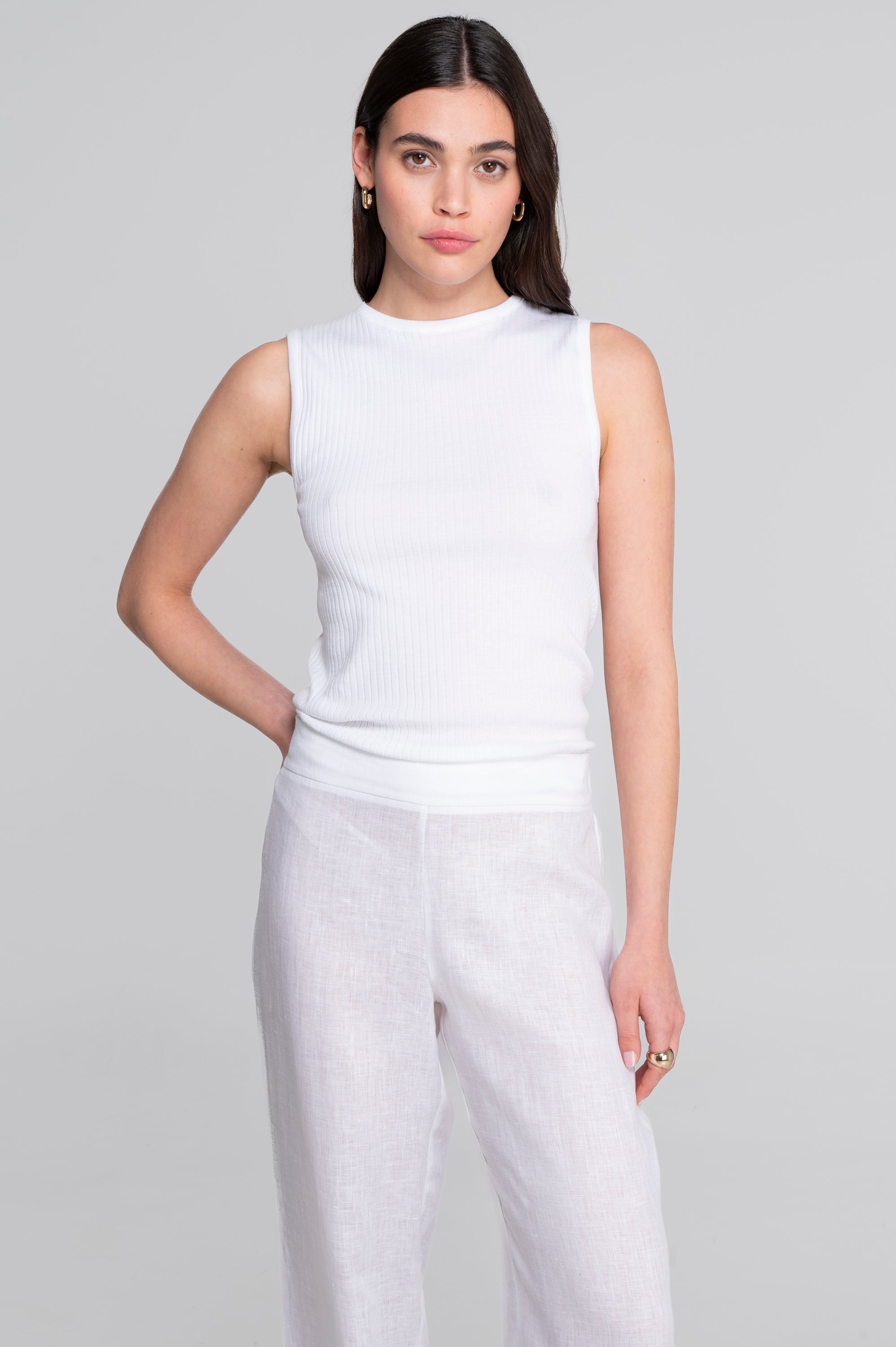 Wide-leg linen trousers 7536L