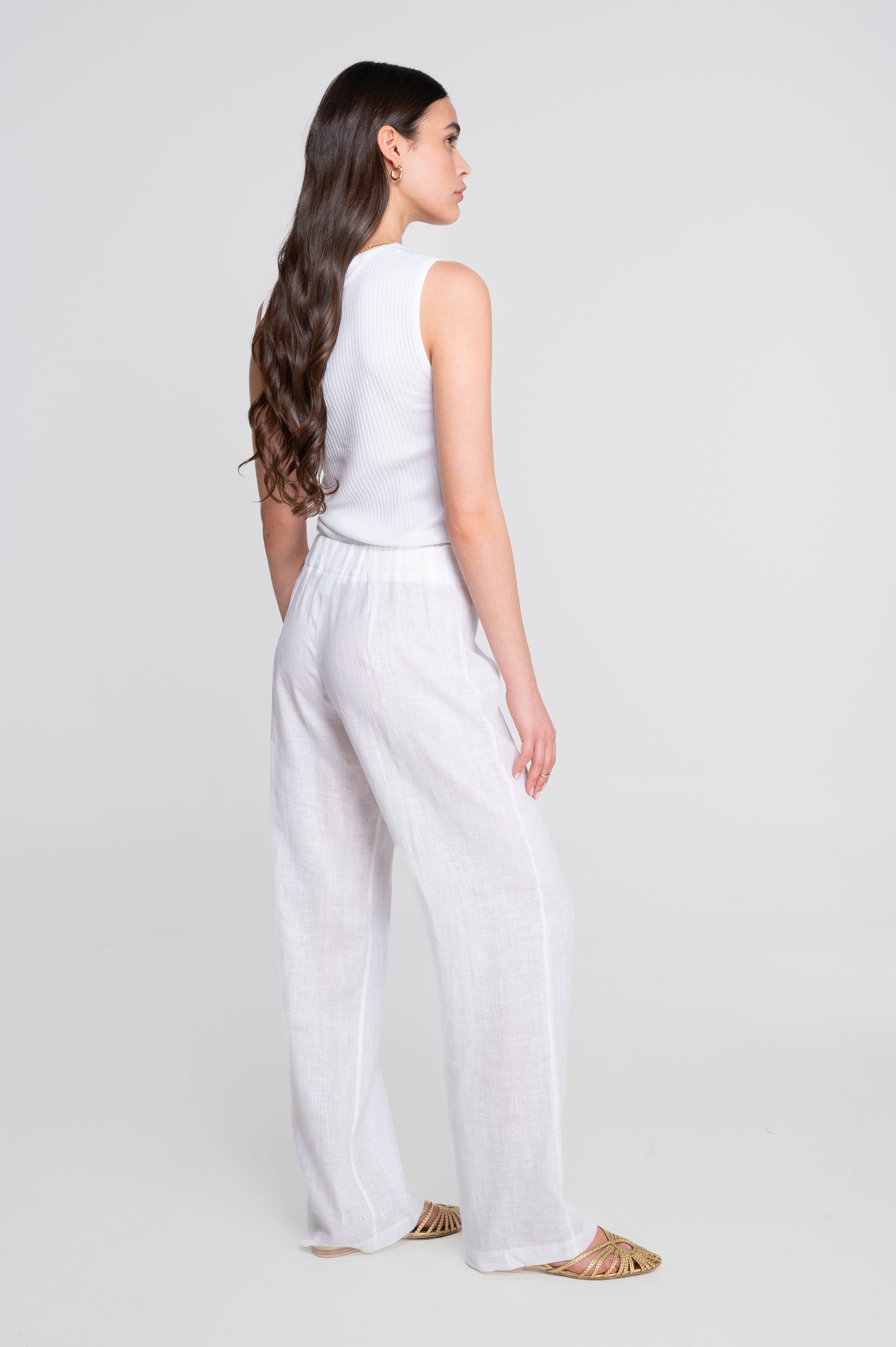 Wide-leg linen trousers 7536L